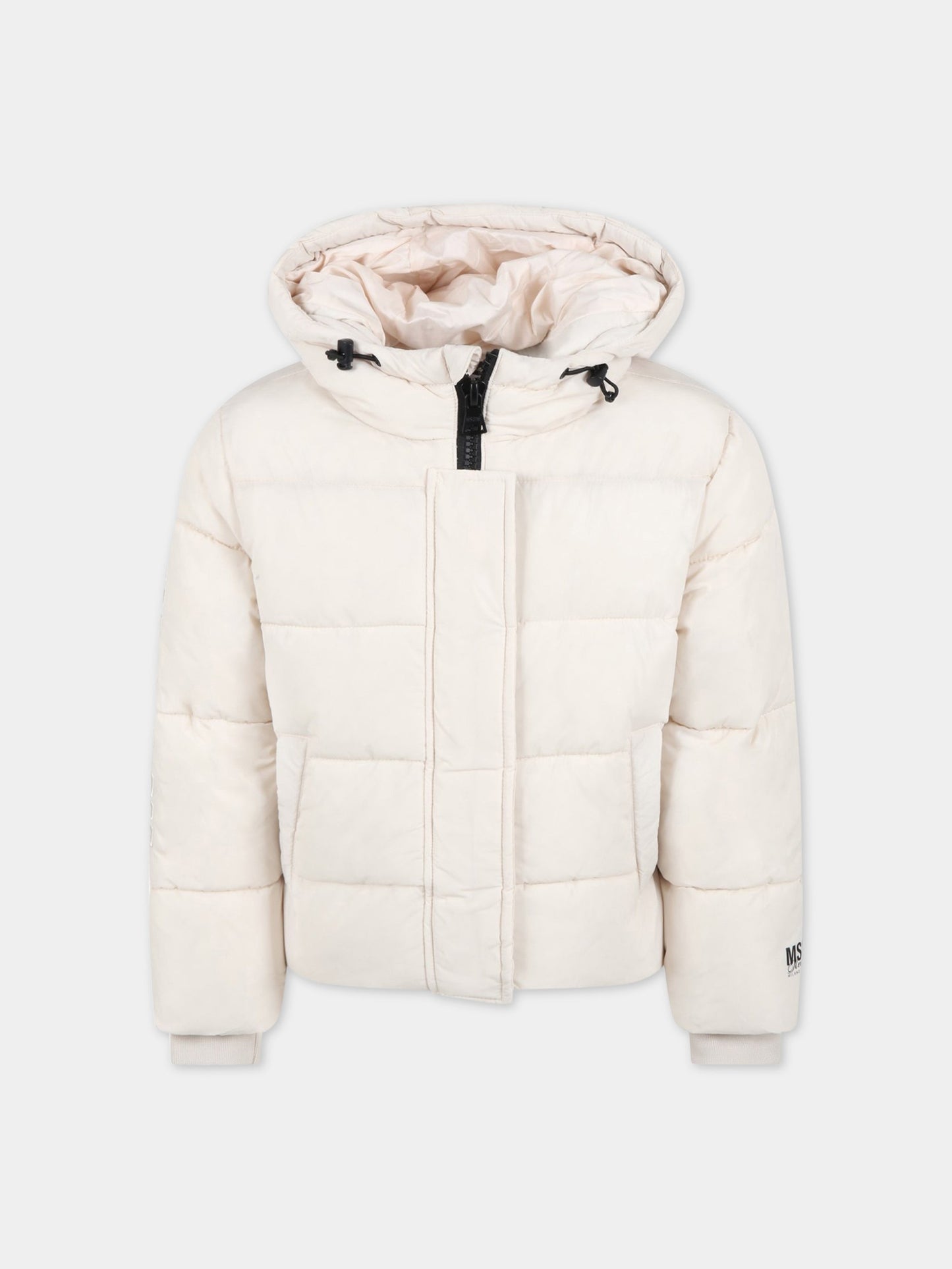 Piumino avorio per bambina con logo,Msgm Kids,MS029116 013