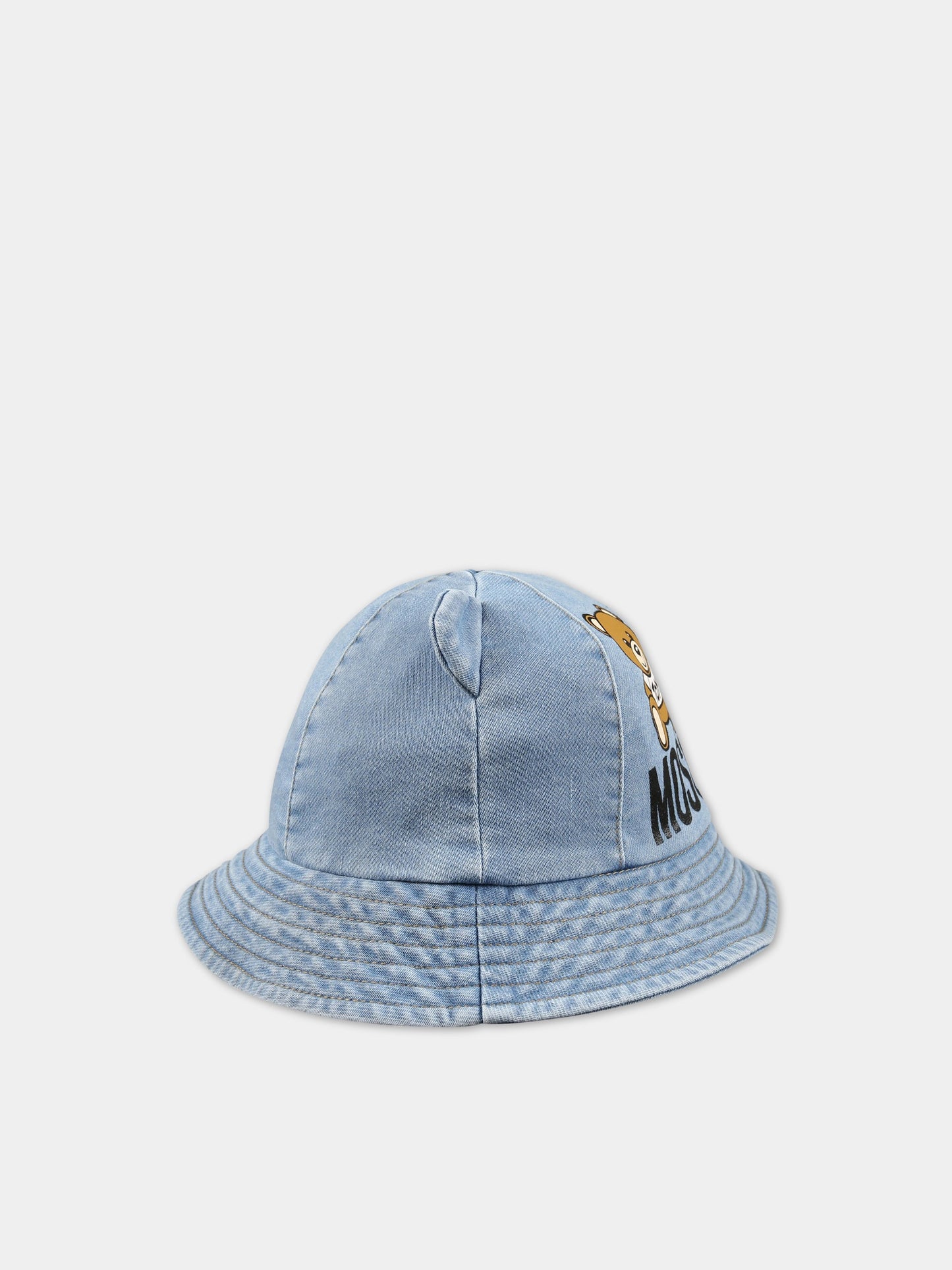 Cloche blu per neonato con stampa Teddy Bear,Moschino Kids,MUX04B LDE13 40020