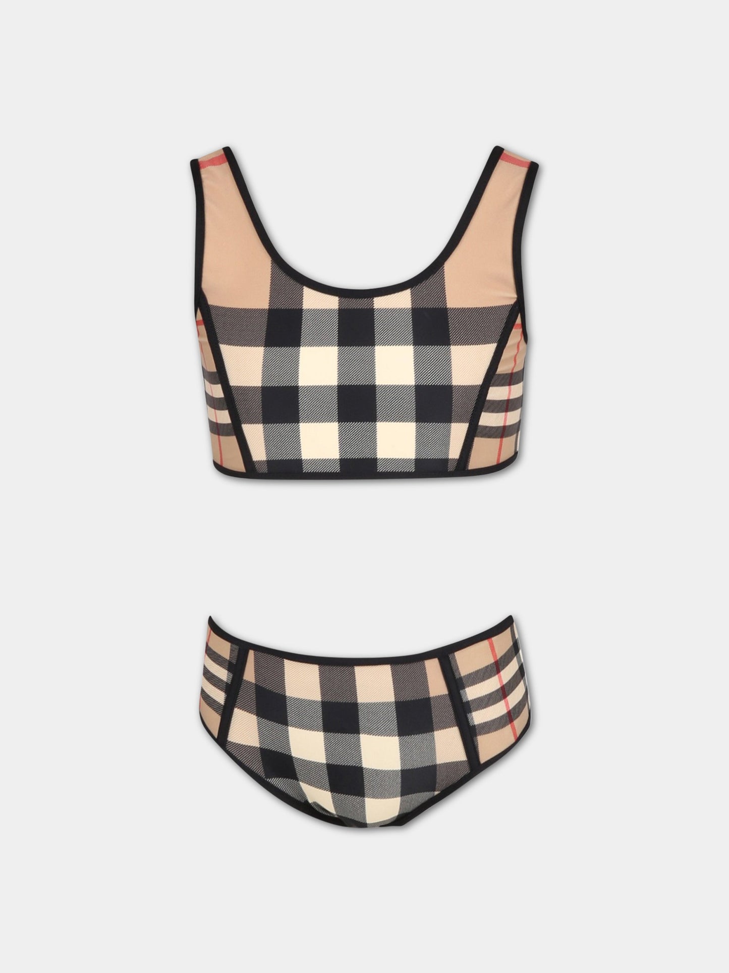 Bikini beige per bambina con iconico check vintage,Burberry Kids,8061850