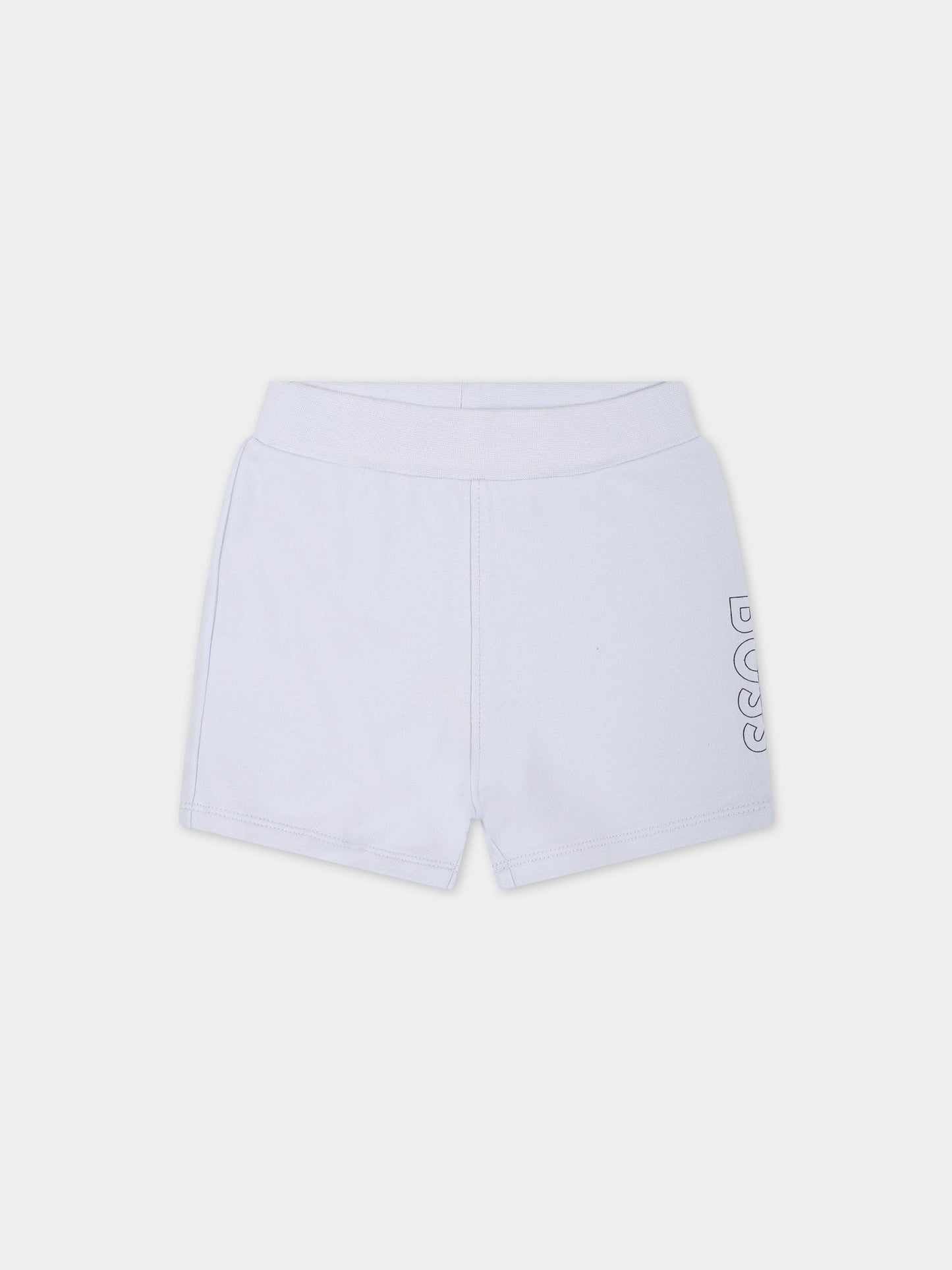 Shorts azzurri per neonato con logo,Hugo Boss,J94304 771