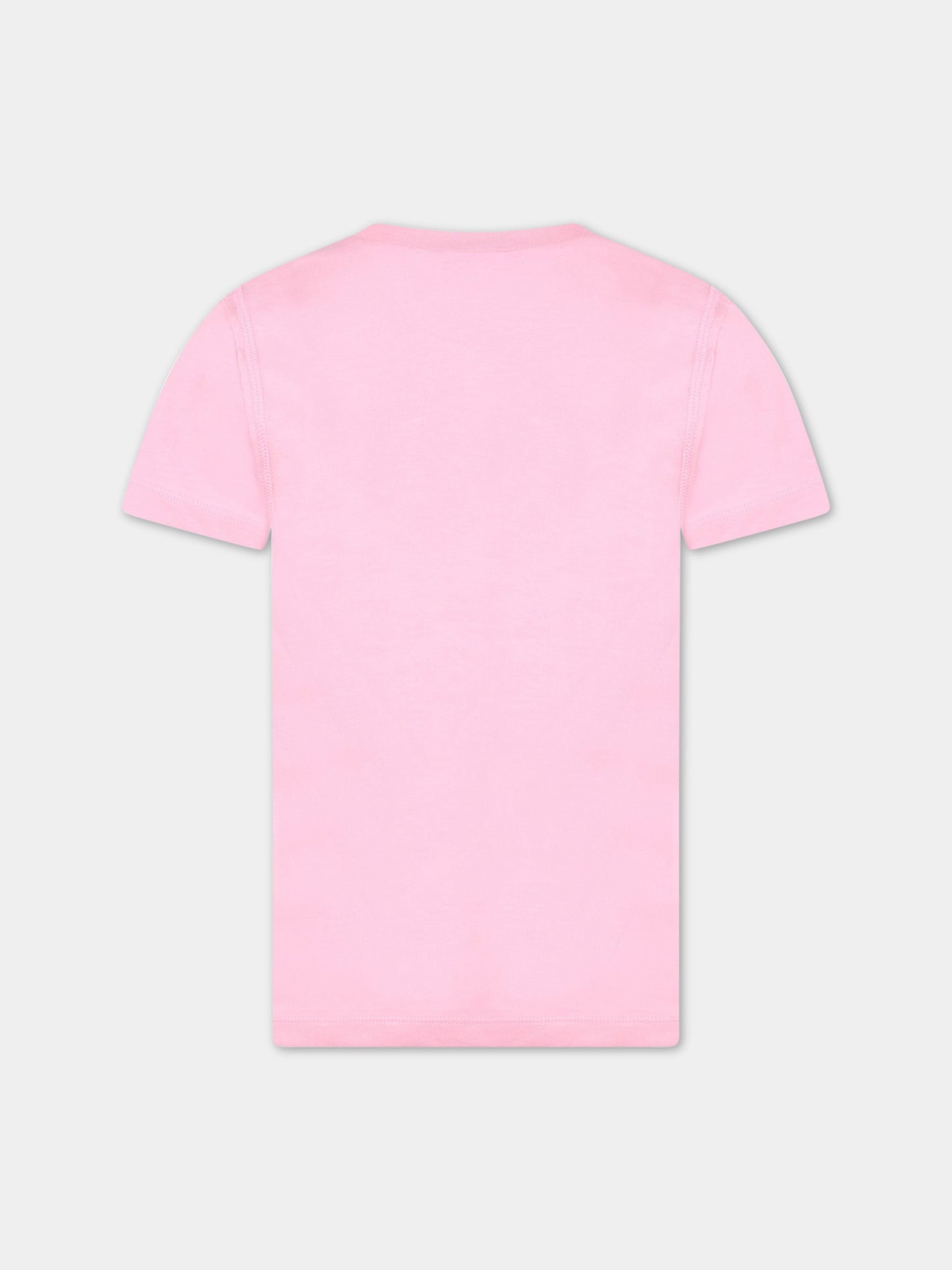 T-shirt rosa per bambina con logo,N°21 Kids,N2143S N0032 0N300