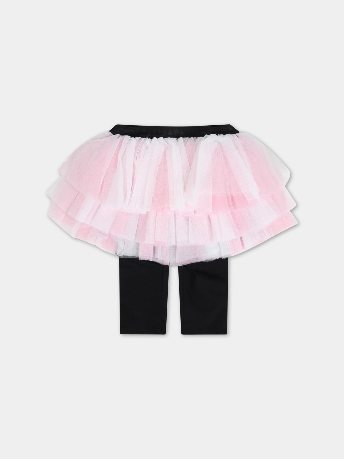 Gonna rosa per neonata con logo,Balmain Kids,6O7800 OB720 515NE