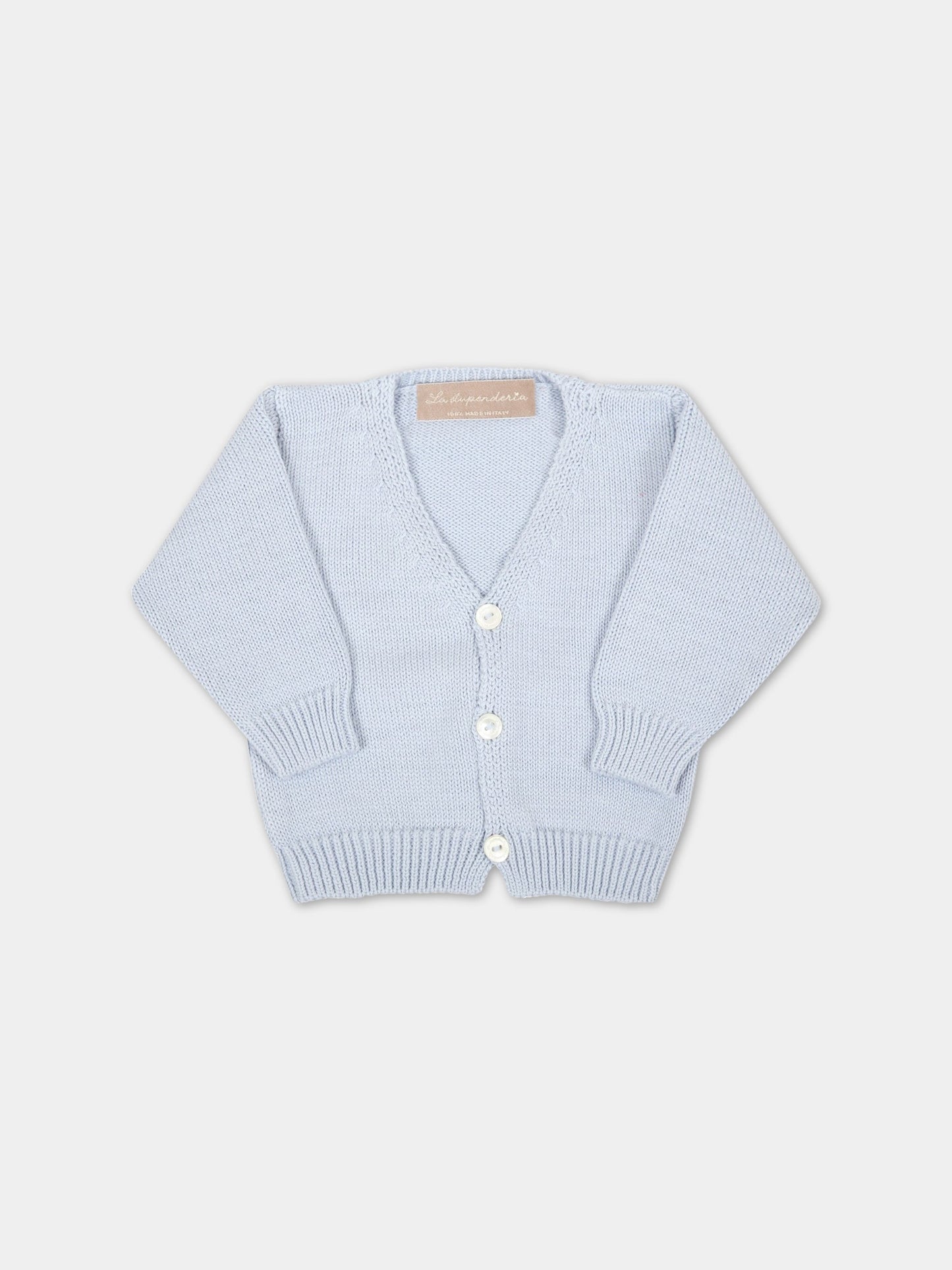 Cardigan celeste per neonato,La Stupenderia,SCRO53814