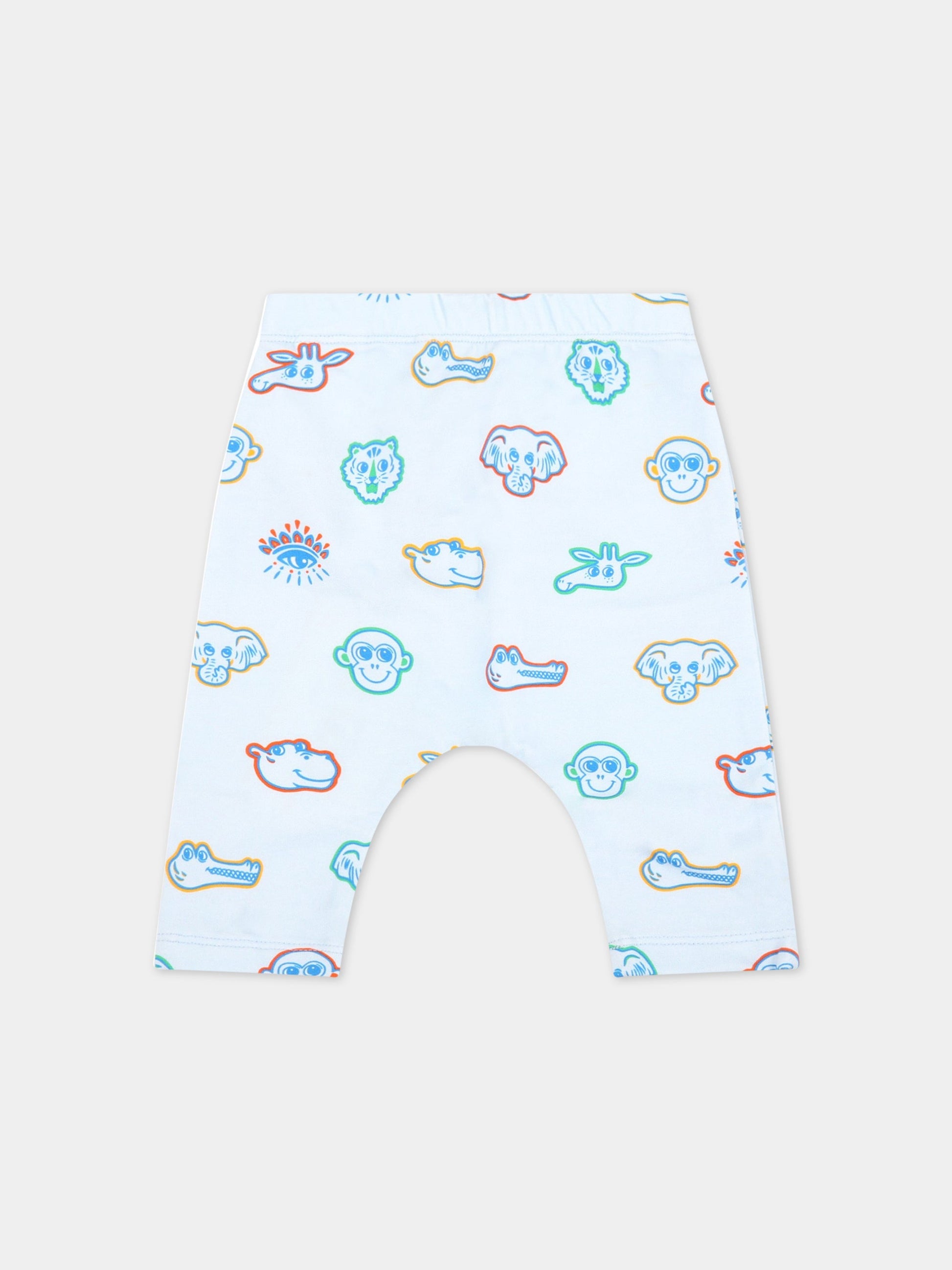 Leggings celeste per neonato con animali,Kenzo Kids,KR23503 41