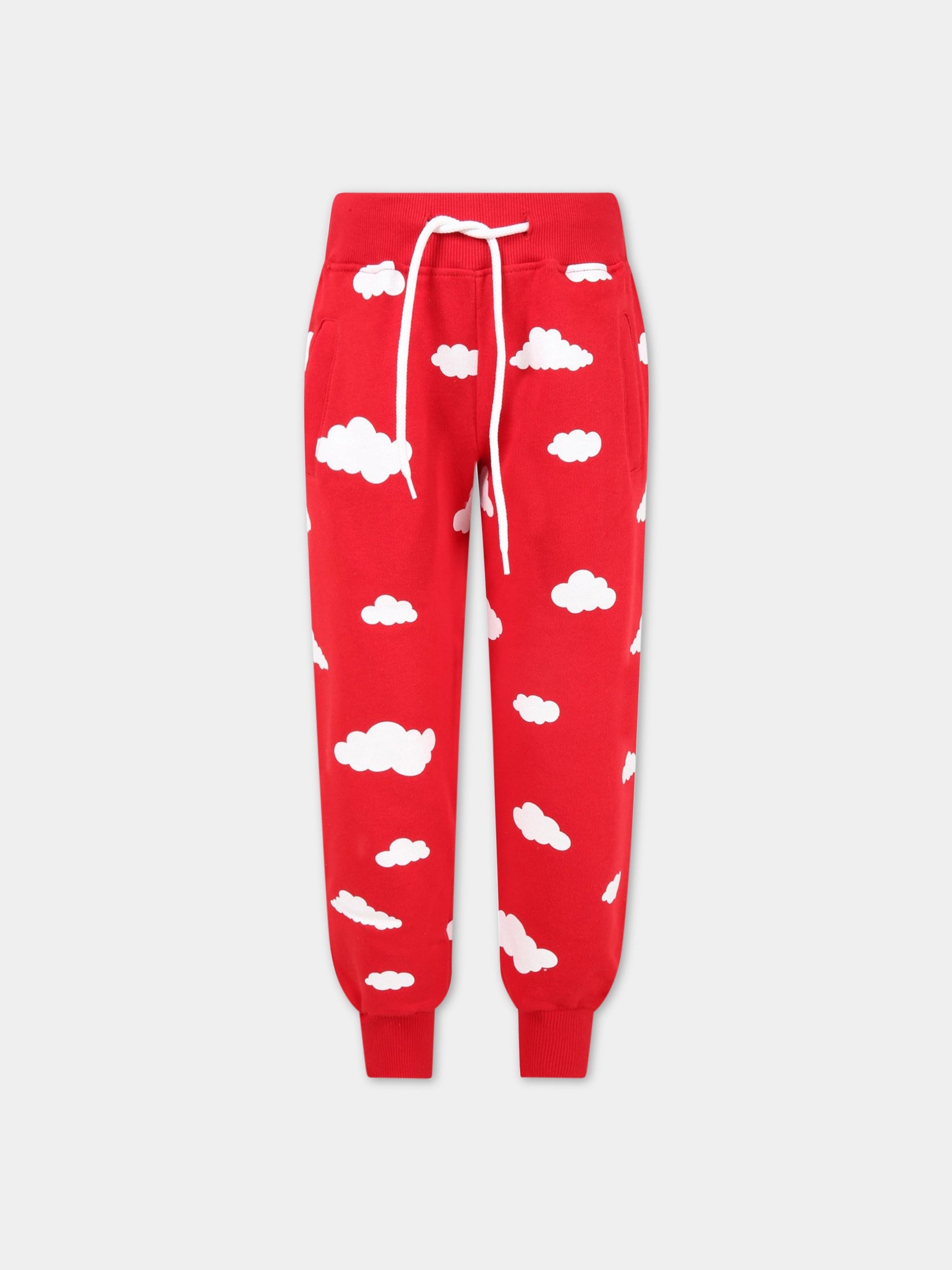 Pantalone rosso per bambini con nuvole,Rainbow Clouds,029517 040