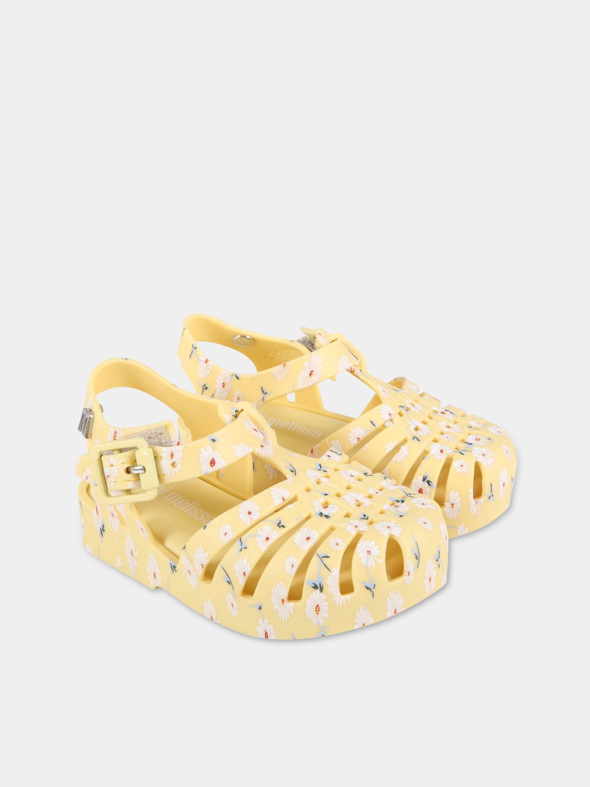 Sandali gialli per bambina con margherite,Mini Melissa,33320-53939