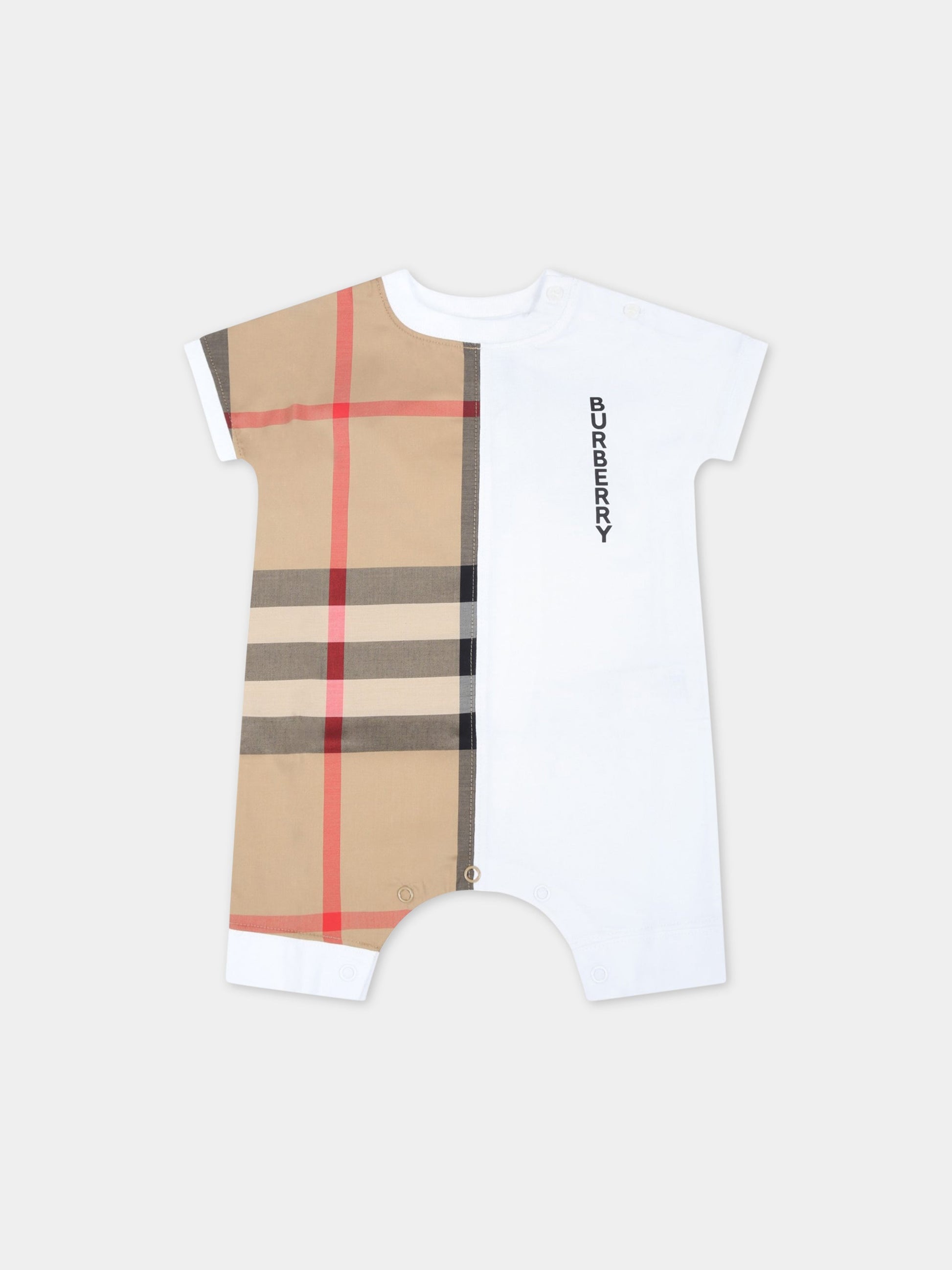 Pagliaccetto bianco per neonati con logo,Burberry Kids,8048349