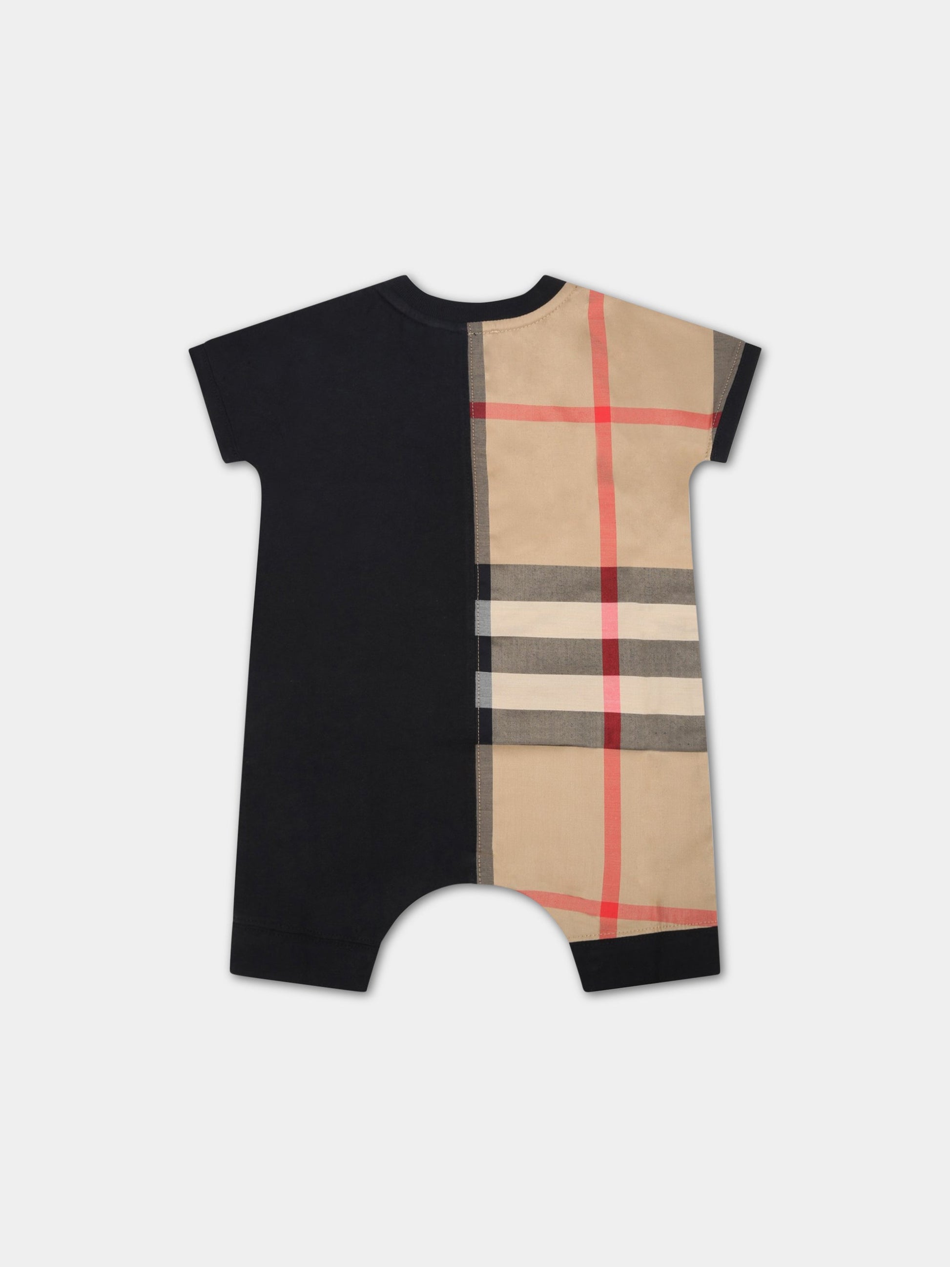 Pagliaccetto nero per neonati con logo,Burberry Kids,8048350