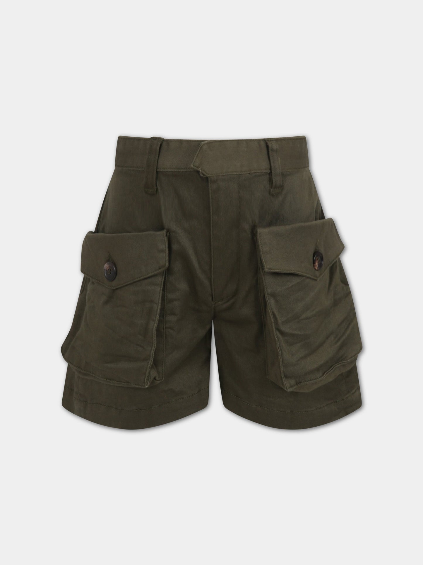 Short verde per bambino con logo,Dsquared2,DQ0743 D0022 DQ561