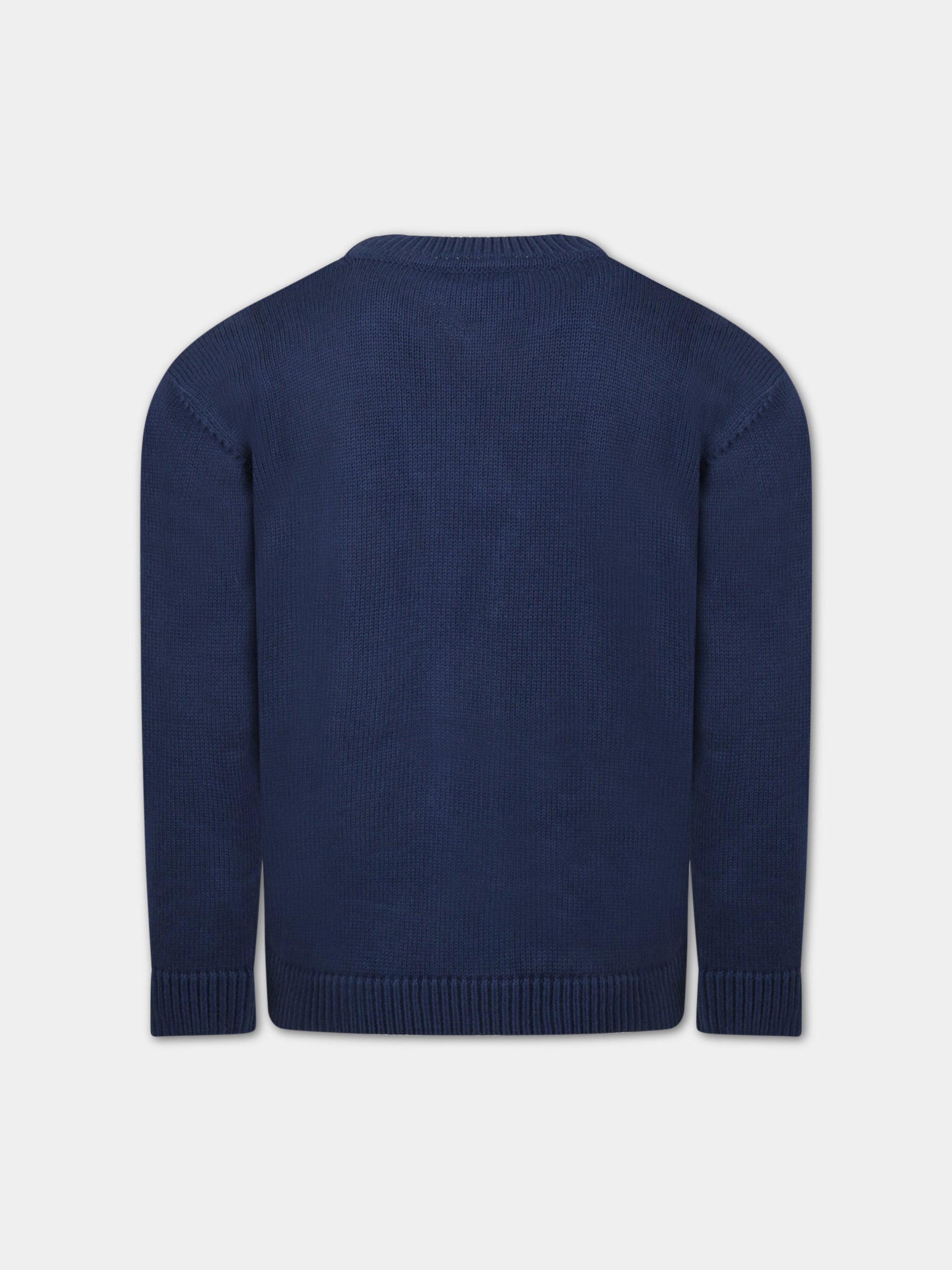 Cardigan blu per bambini con doppie GG,Gucci Kids,660342 XKBW4 4585
