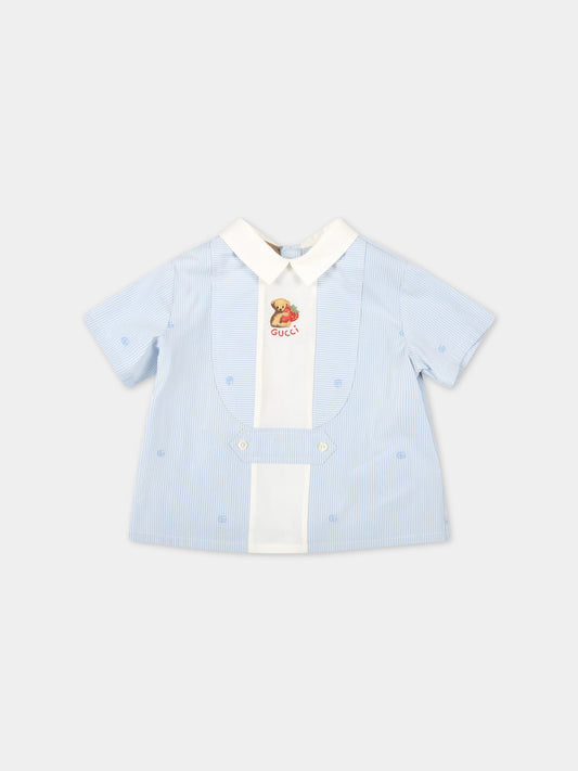 Camicia multicolor per neonato con orso,Gucci Kids,671081 XWARE 4365