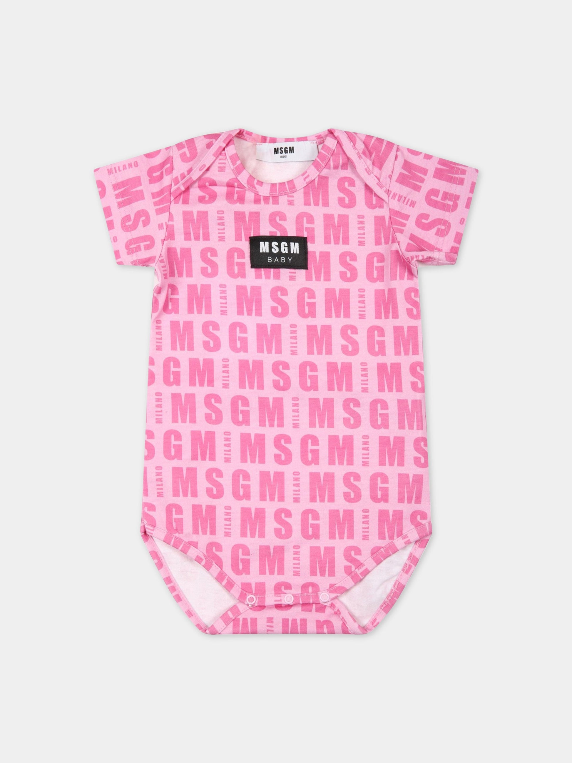 Set rosa per neonata con logo,Msgm Kids,MS029048 042