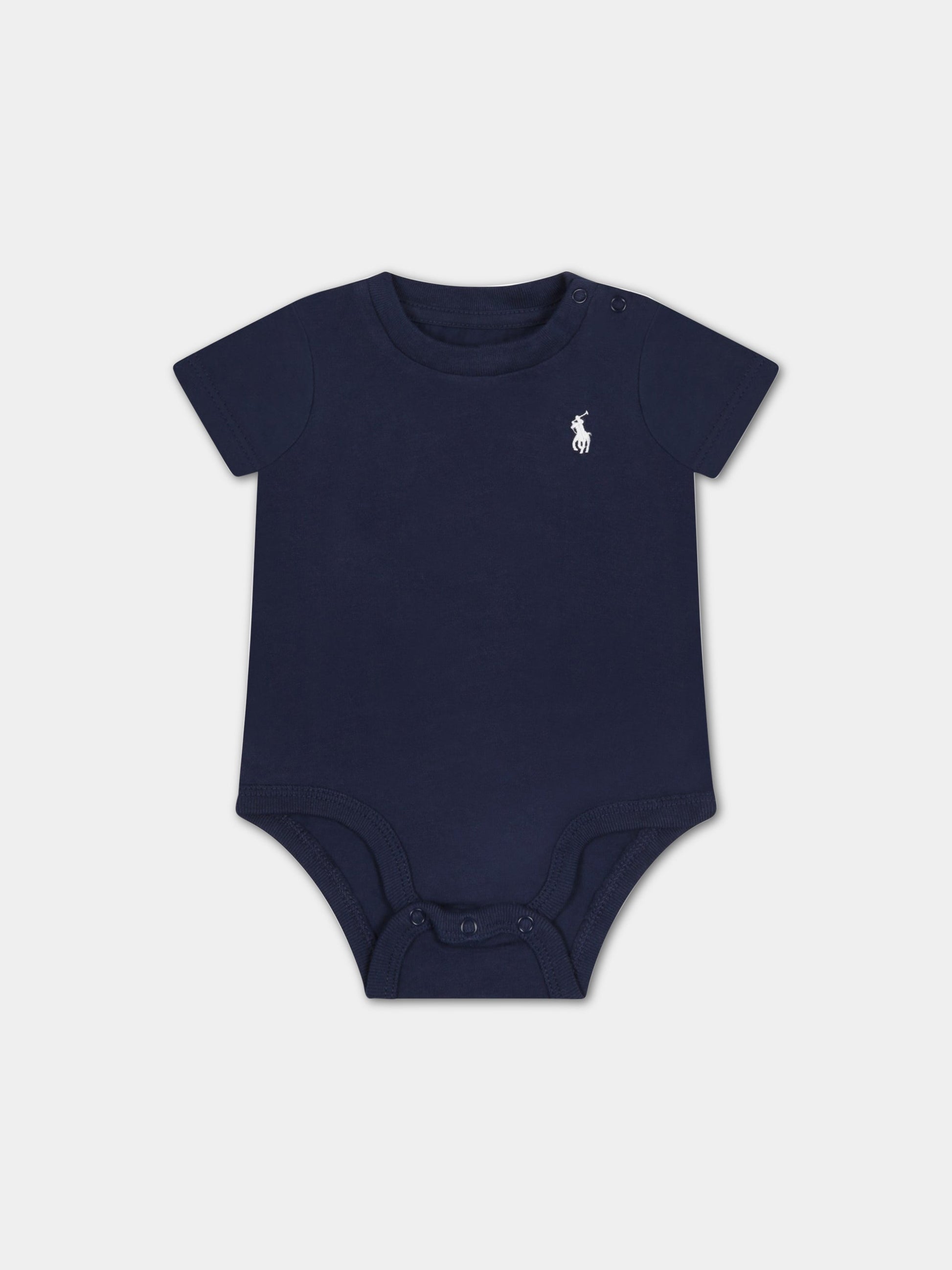 Body blu per neonato con cavallino,Ralph Lauren Kids,850831001