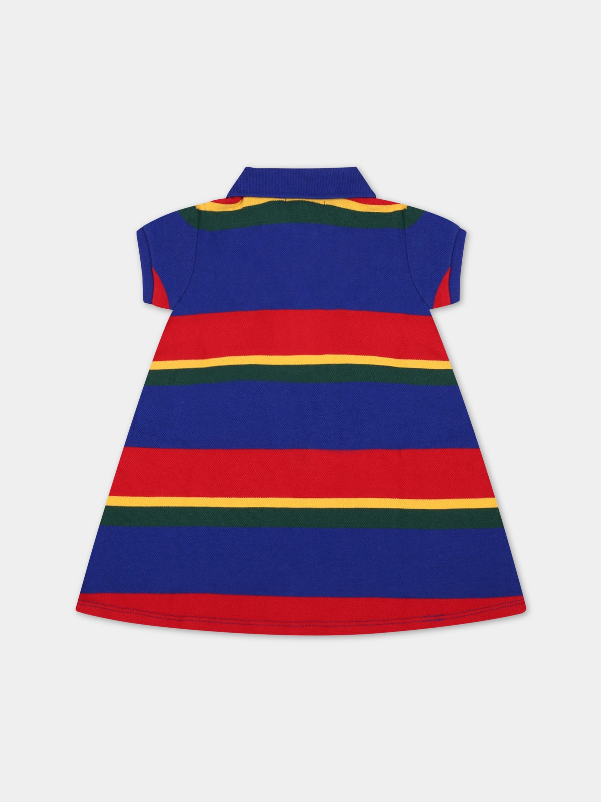 Vestito multicolor per neonata con cavallino,Ralph Lauren Kids,874035001