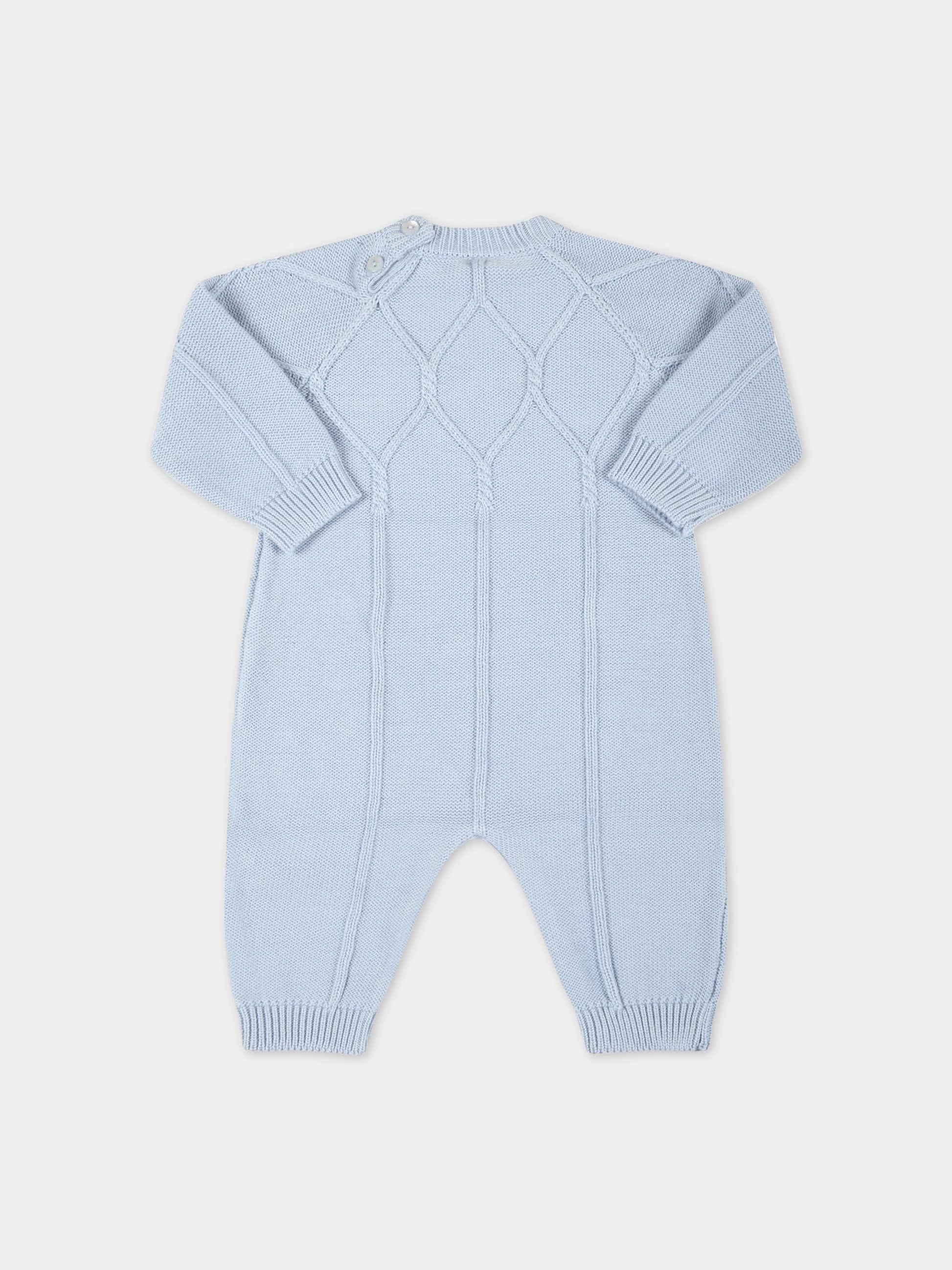 Tutina celeste per neonato con logo,Fendi Kids,BUG073 AEZG F19J4