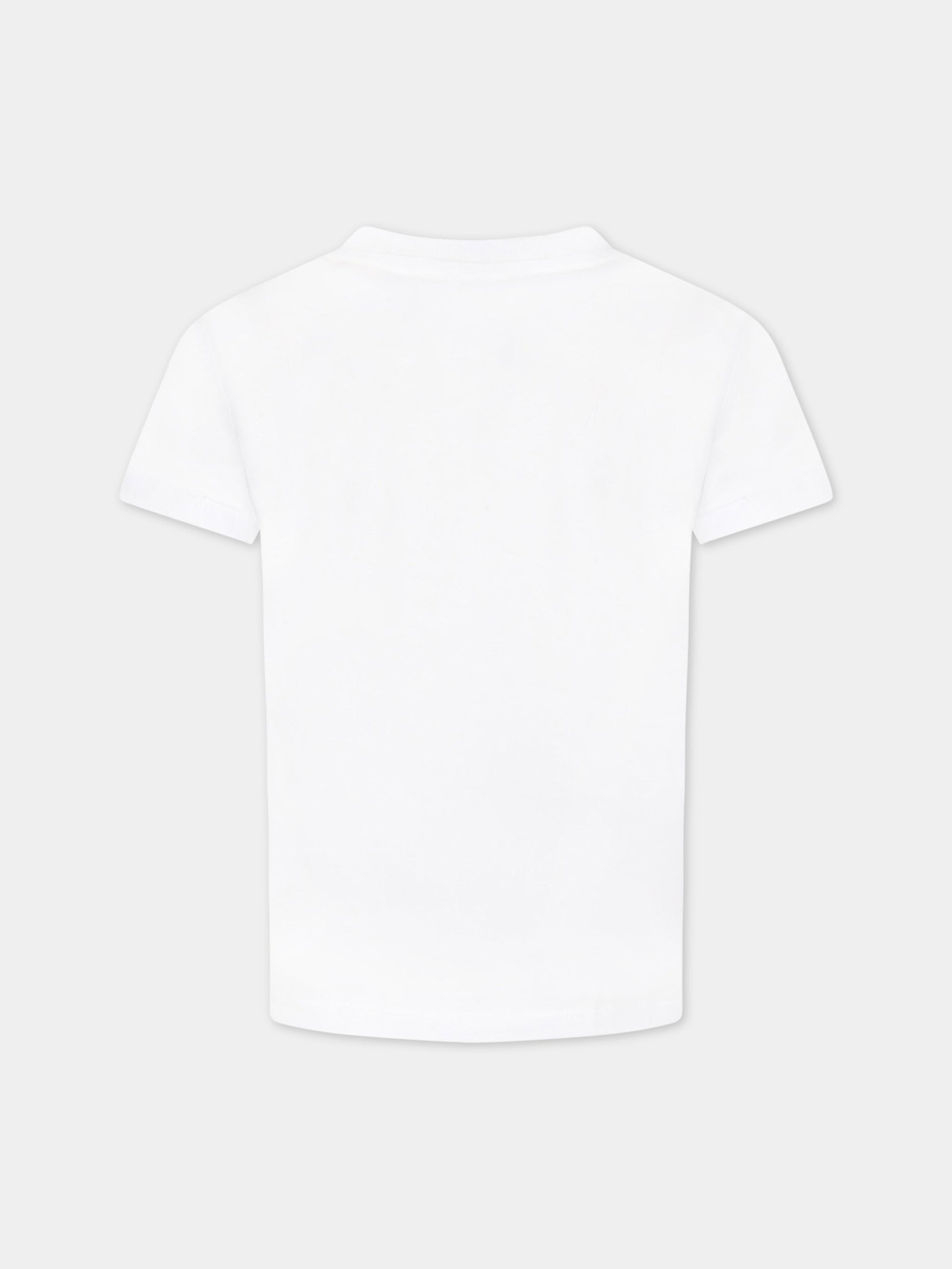 T-shirt bianca per bambino con disegni,Paul Smith Junior,P25131 10P