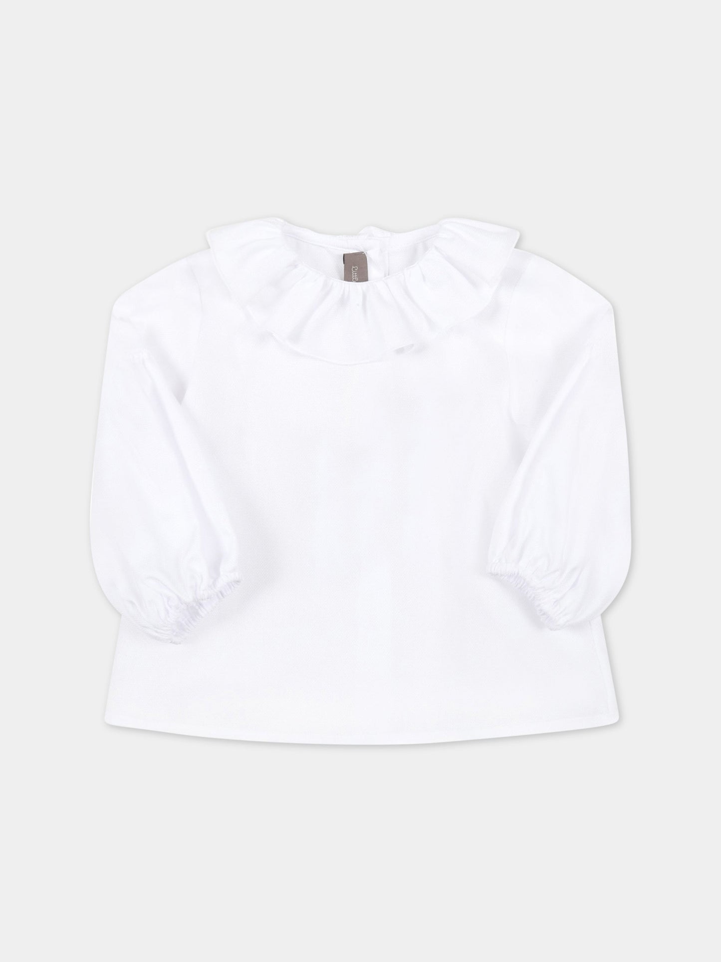 Blusa bianca per neonata,Little Bear,3264-B BIANCO