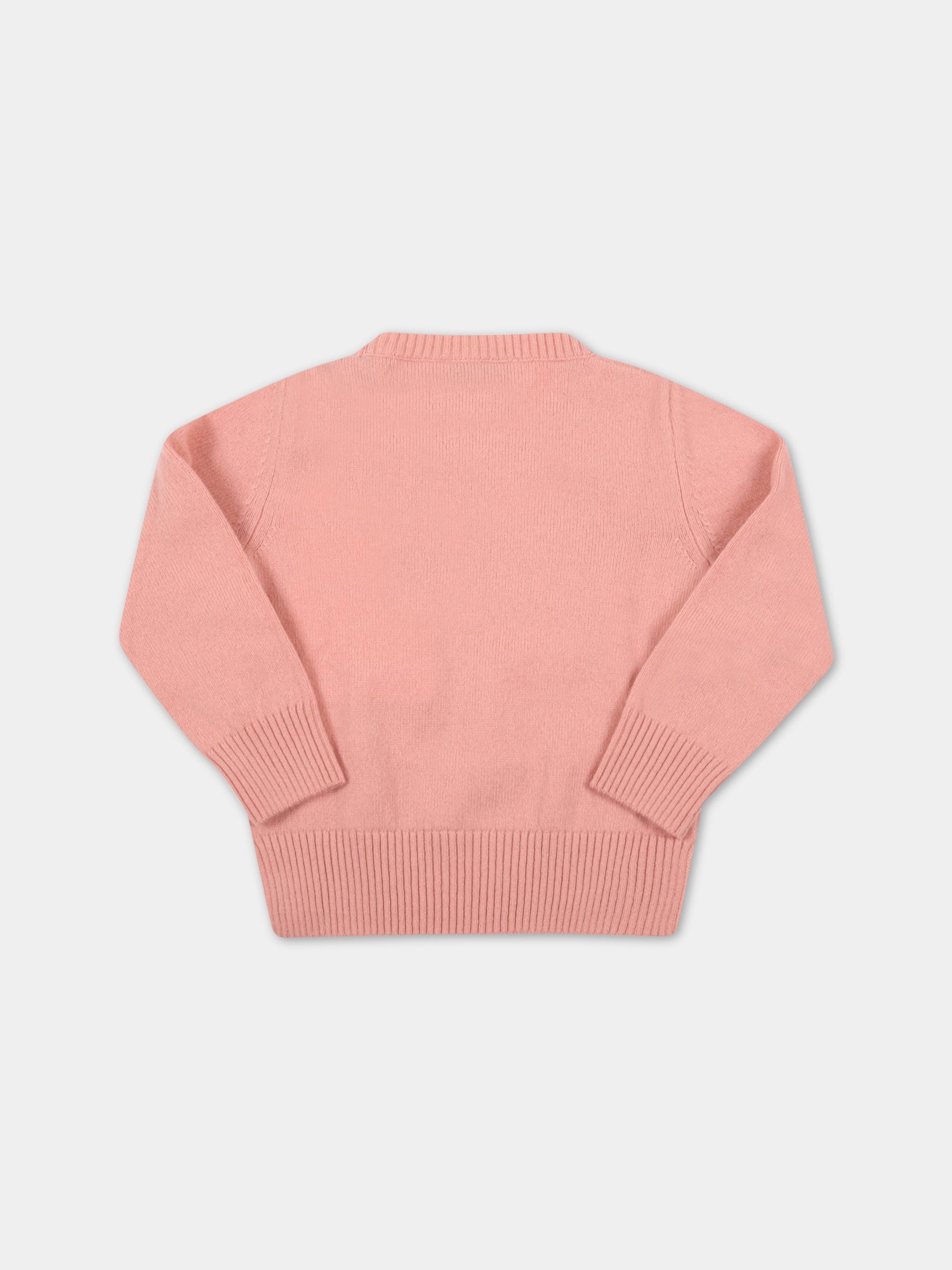 Maglione rosa per neonata con logo,Moncler Kids,951 9C00002 M1127 521