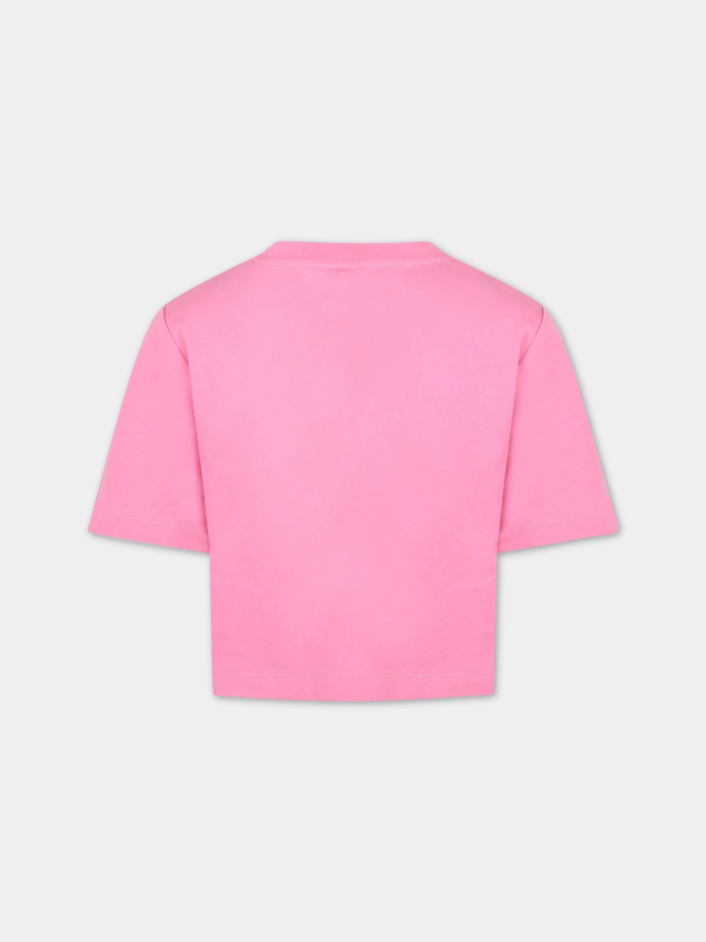 T-shirt rosa per bambina con logo,Stella Mccartney Kids,8R8E01 Z0434 511