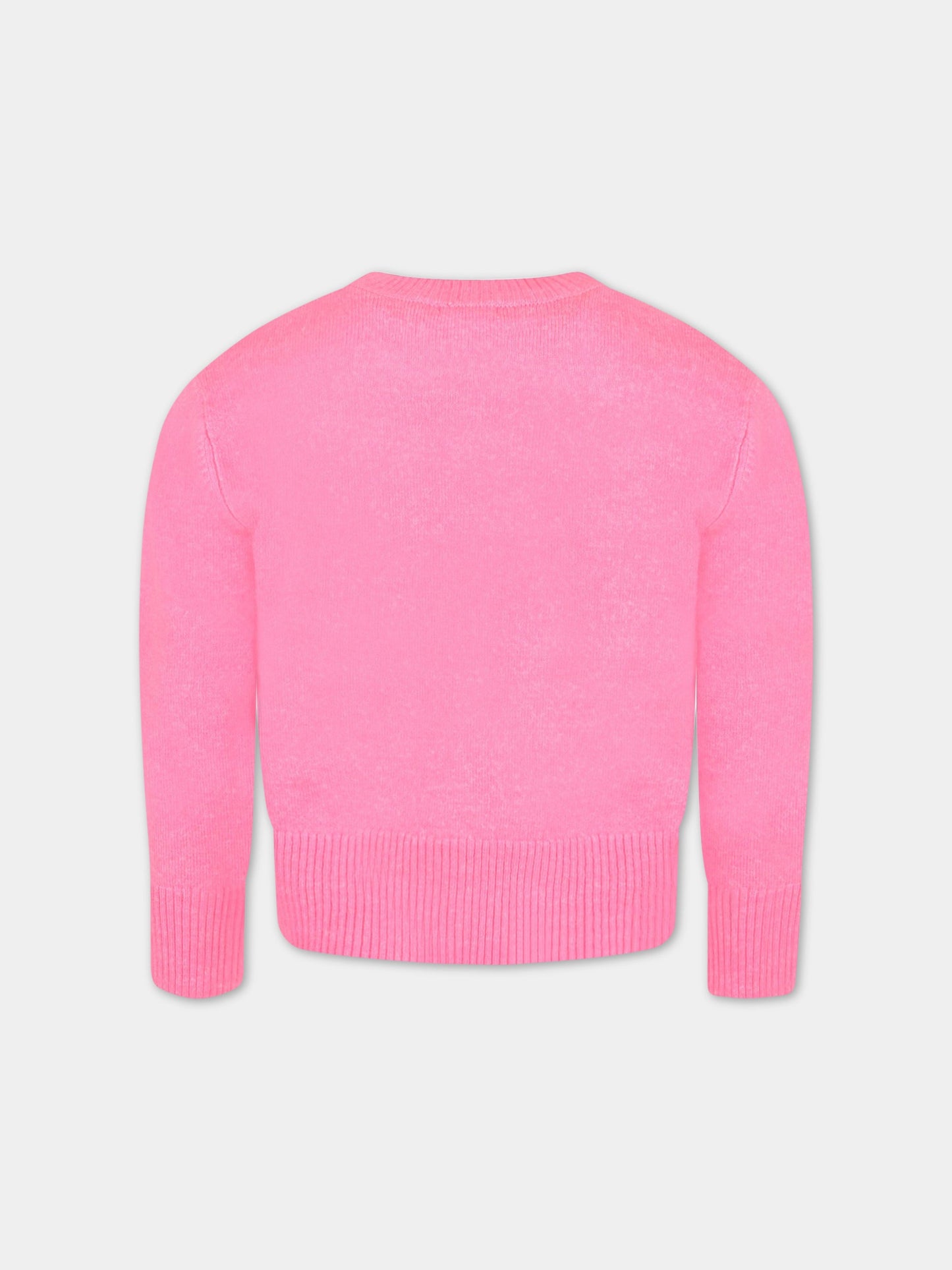 Maglione fucsia per bambina con cuori,Billieblush,U15A17 473