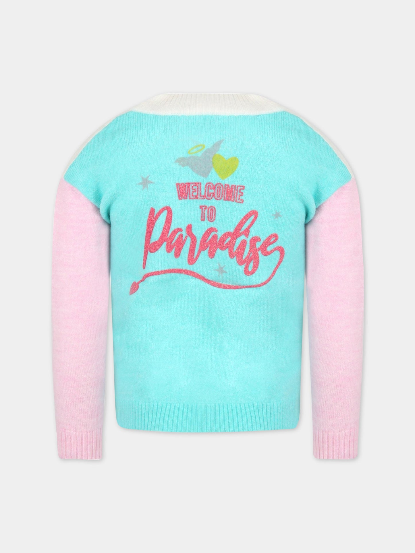 Maglione multicolor per bambina con logo,Billieblush,U15A22 121