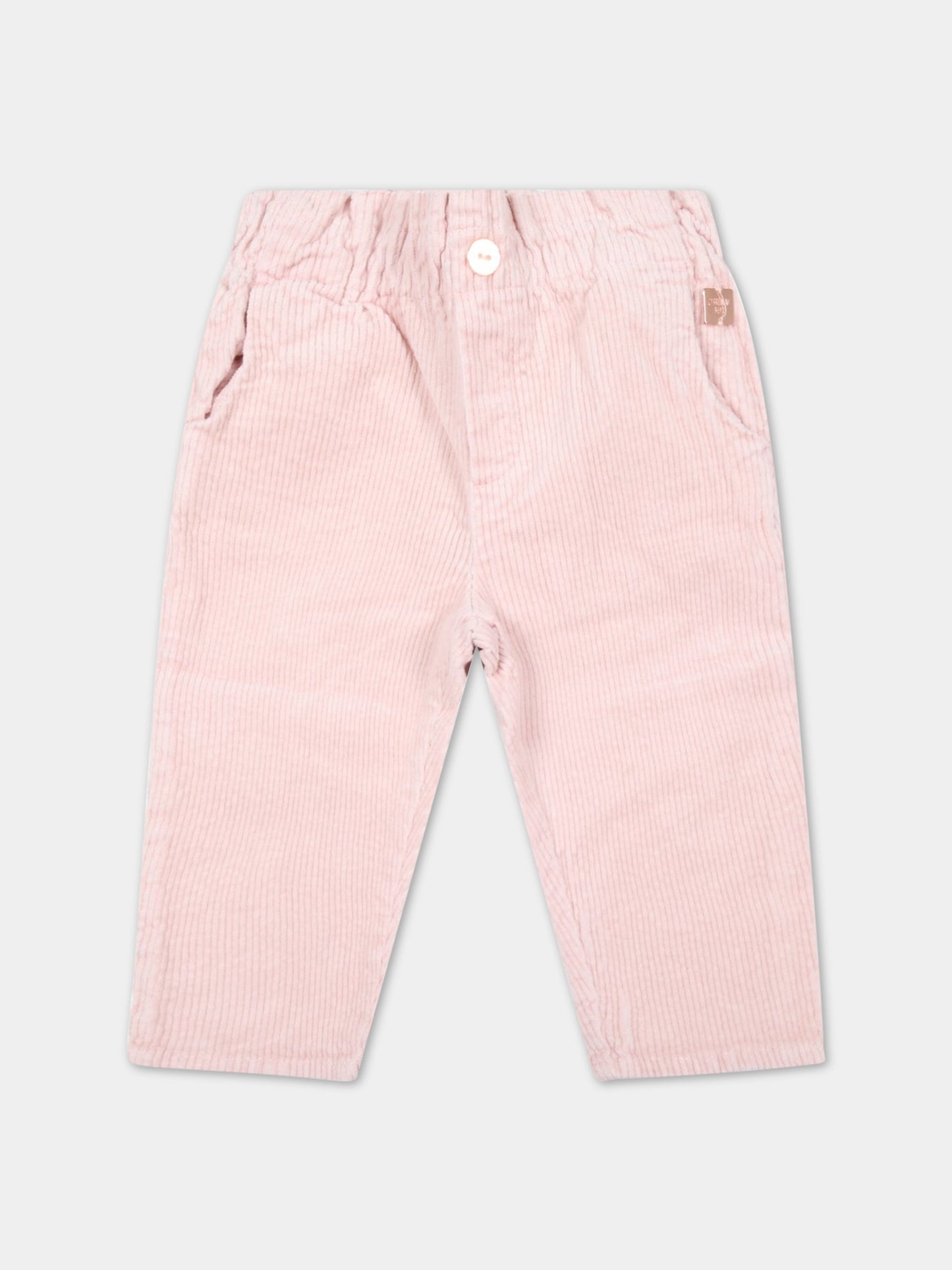 Pantalone rosa per neonata con logo,Carrement Beau,Y04103 43B