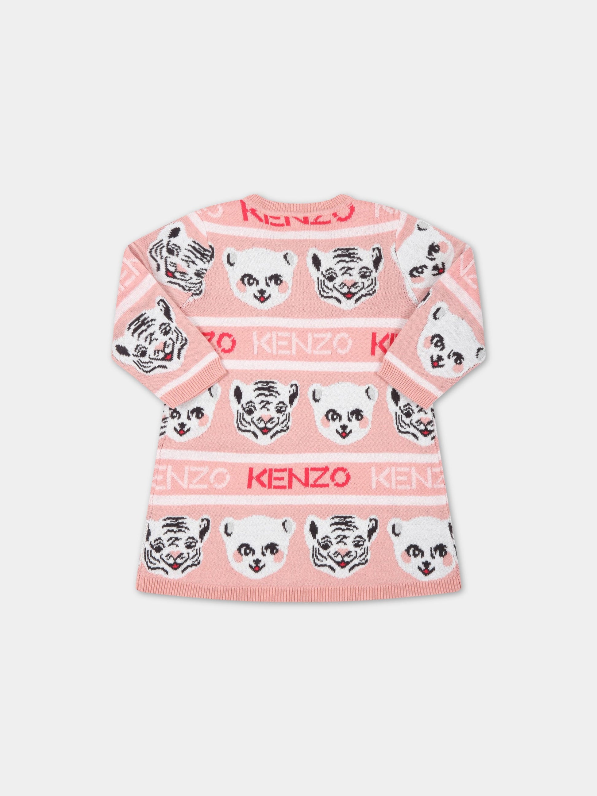 Completo rosa per neonata con loghi,Kenzo Kids,K98063 493