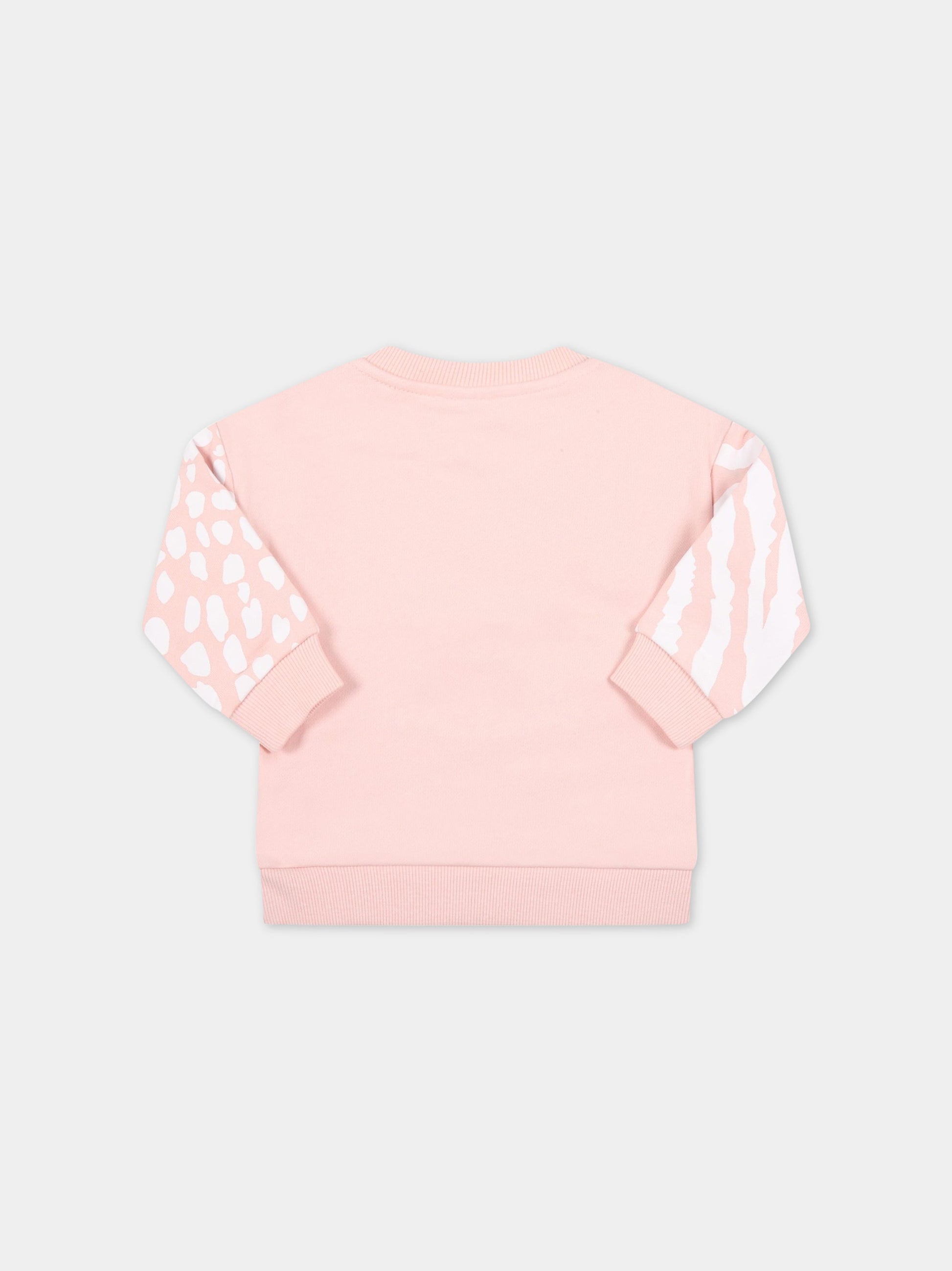 Felpa rosa per neonata con tigri,Kenzo Kids,K05415 471