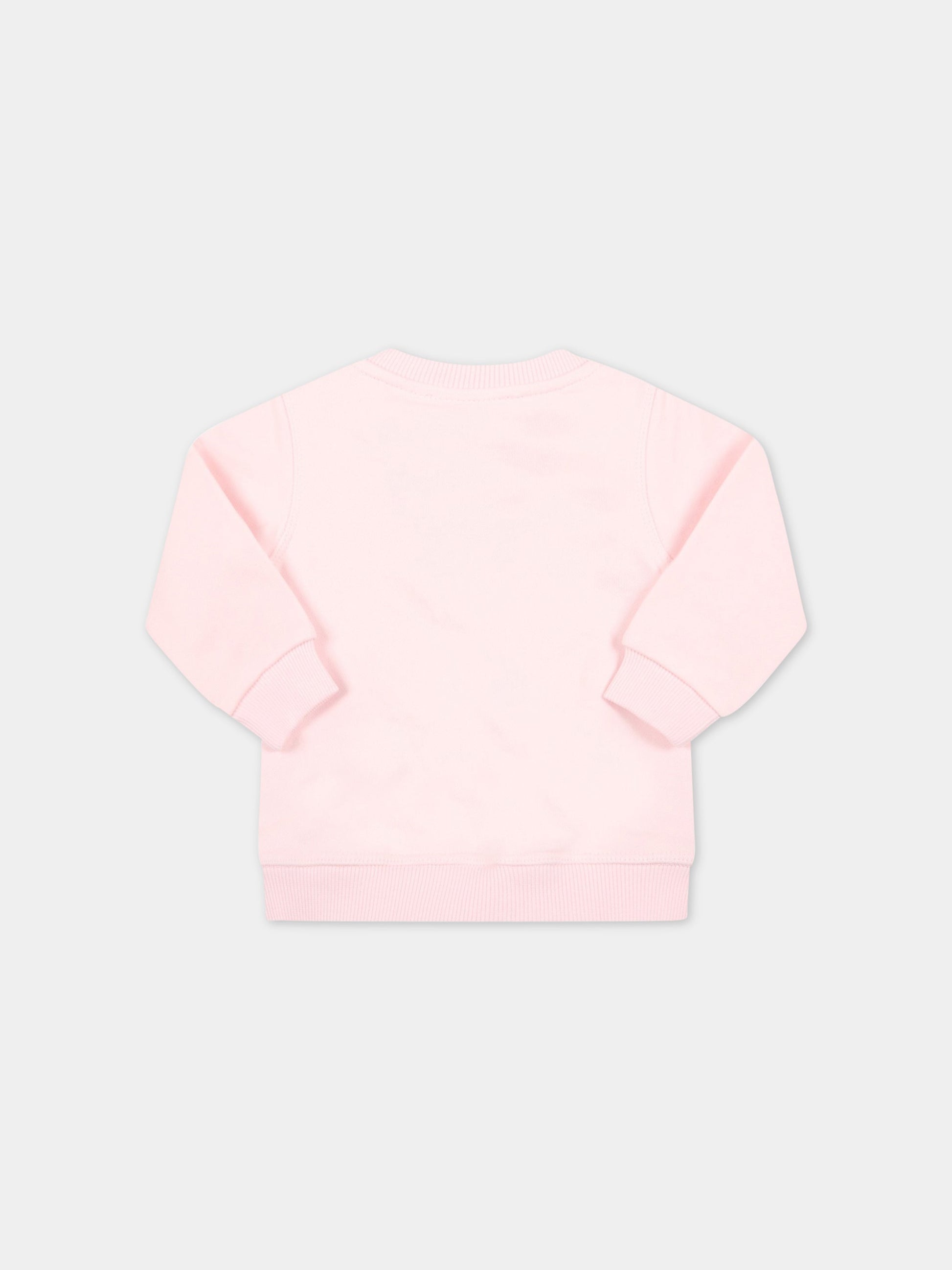 Felpa rosa per neonata con iconica tigre,Kenzo Kids,K05411 44D