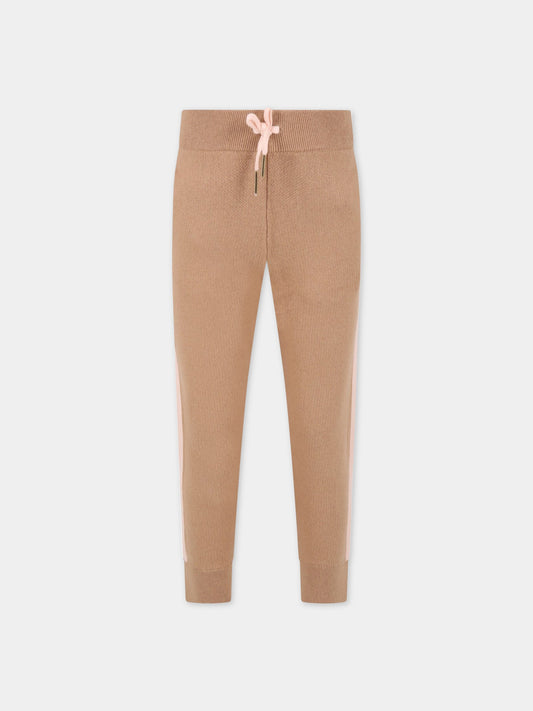 Pantalone beige per bambina con logo,Chloé Kids,C14716 231