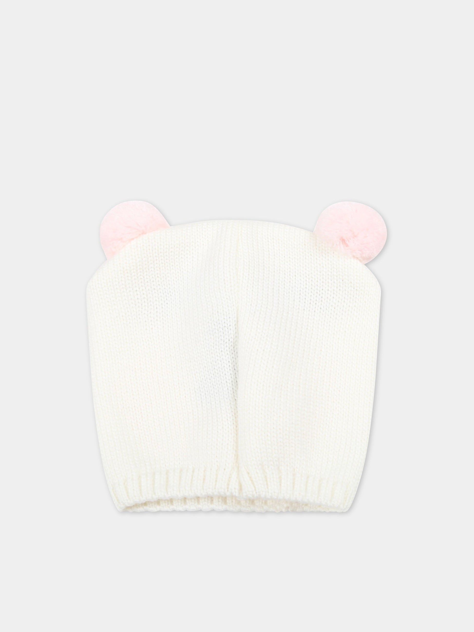 Cappello avorio per neonata con orso,Little Bear,5121 LATTE/CIPRIA