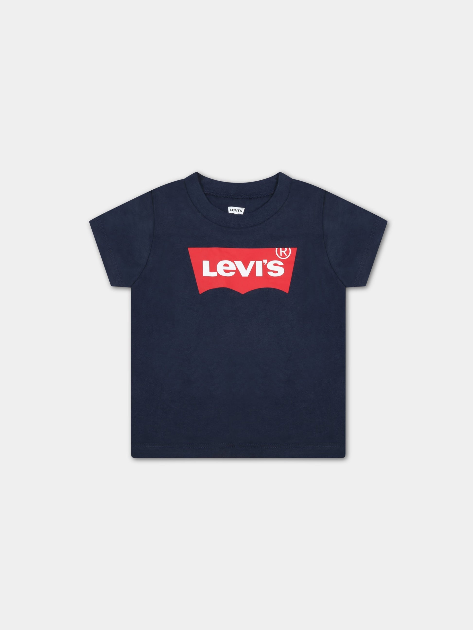 T-shirt blu per neonati con logo,Levi's Kids,LK6E8157 C8D