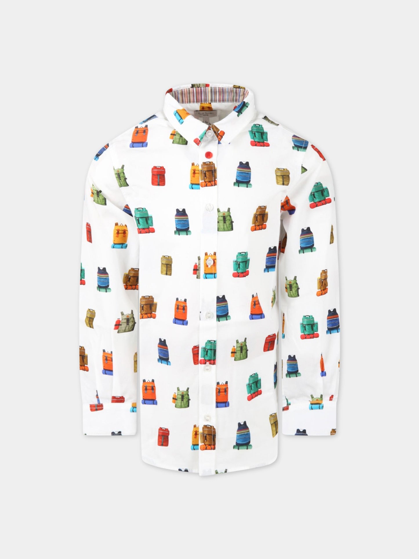 Camicia bianca per bambino con zaini,Paul Smith Junior,P25177 10P