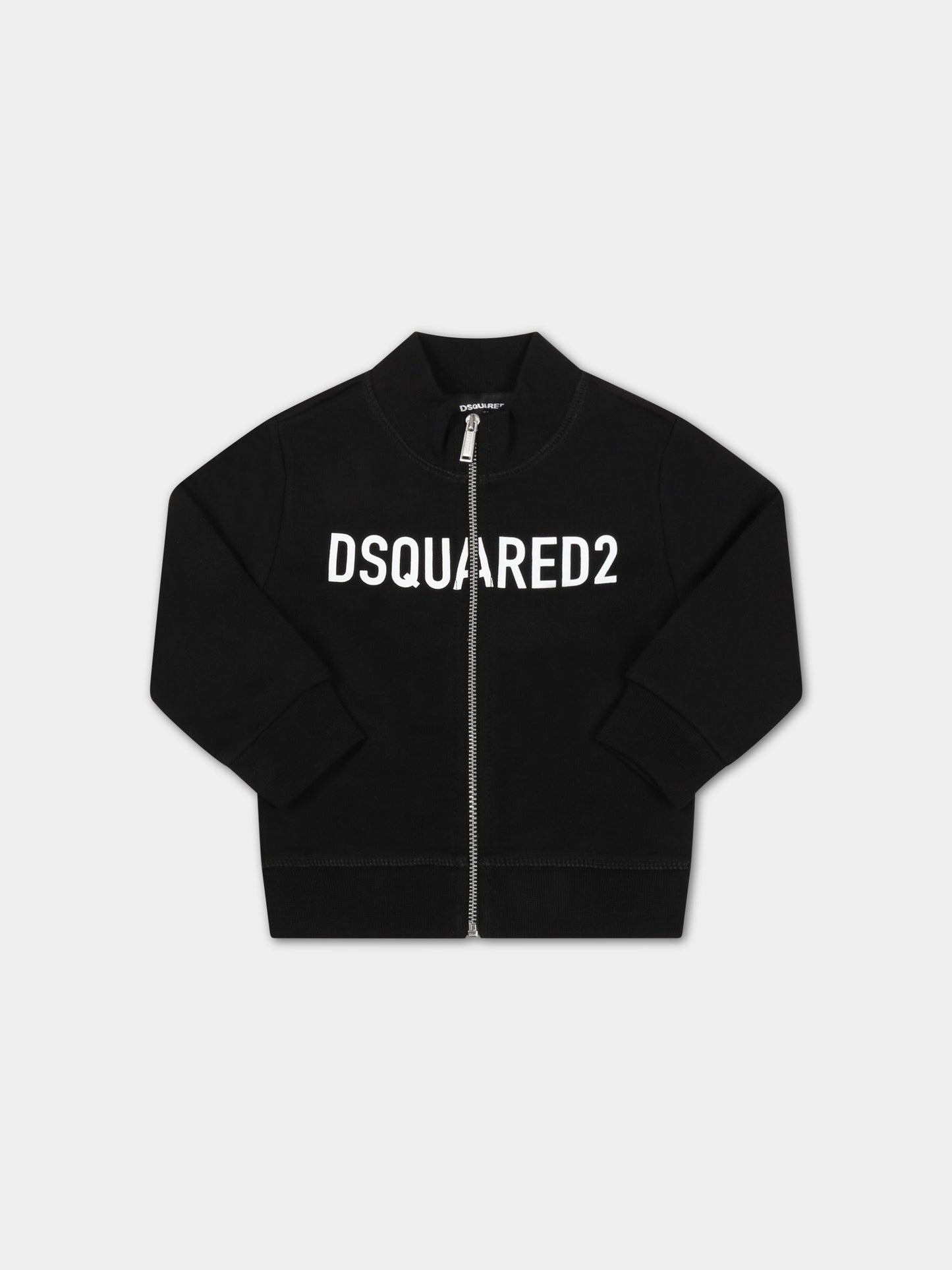 Felpa nera per neonato con logo,Dsquared2,DQ1314 D00J7 DQ900