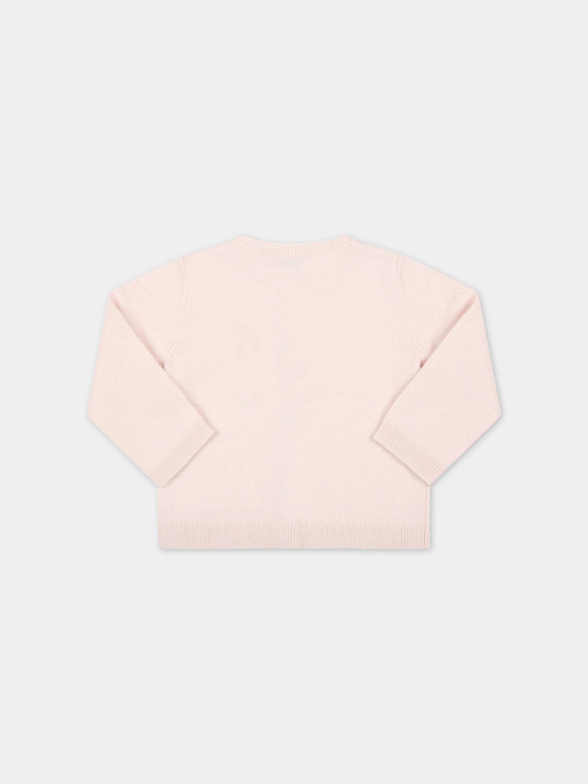 Cardigan rosa per neonata,Bonpoint,W02XCAKN0102 021