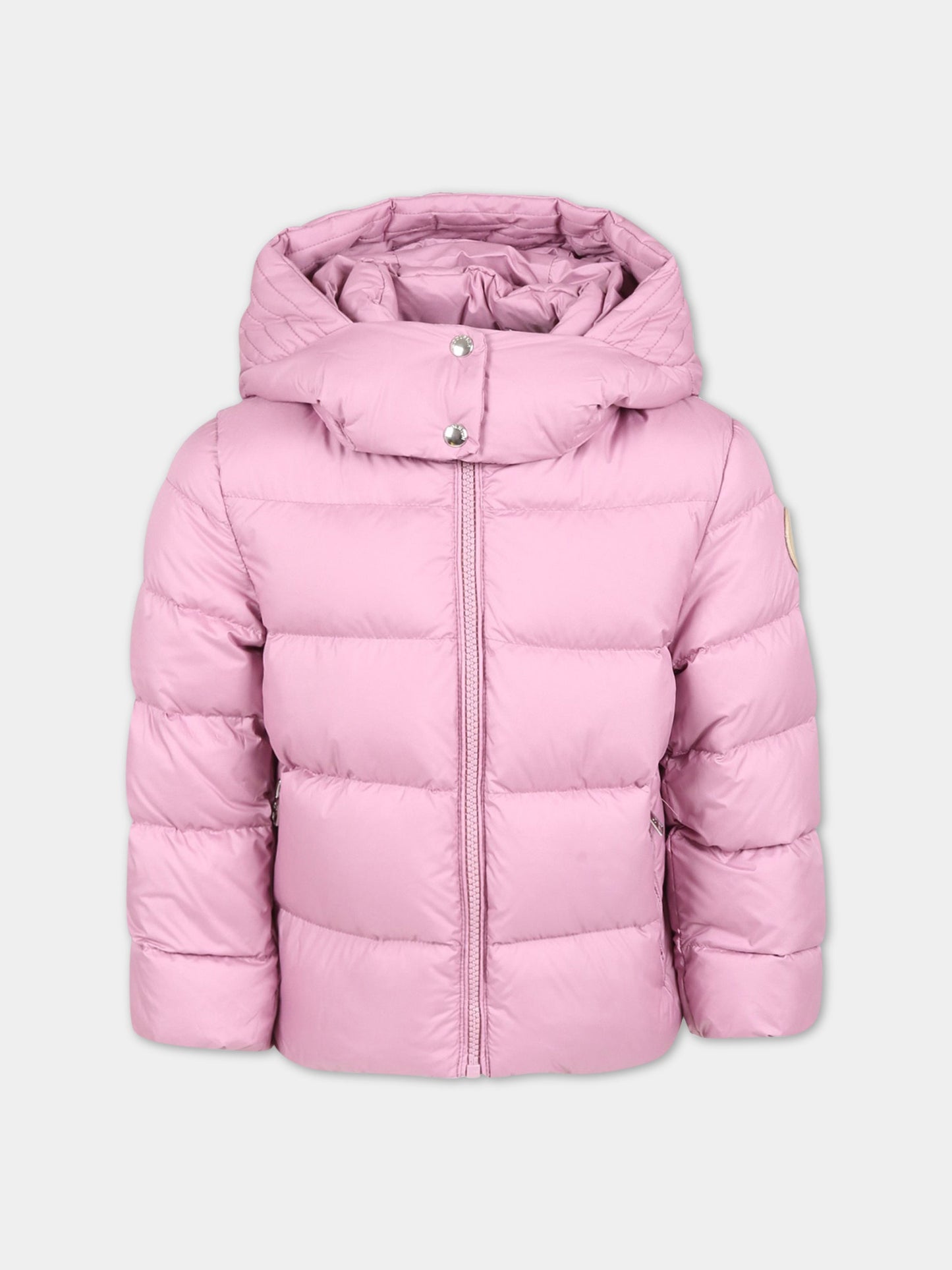 Piumino rosa per bambina con patch,Woolrich Kids,CFWKOU0341FRUT2740 4022