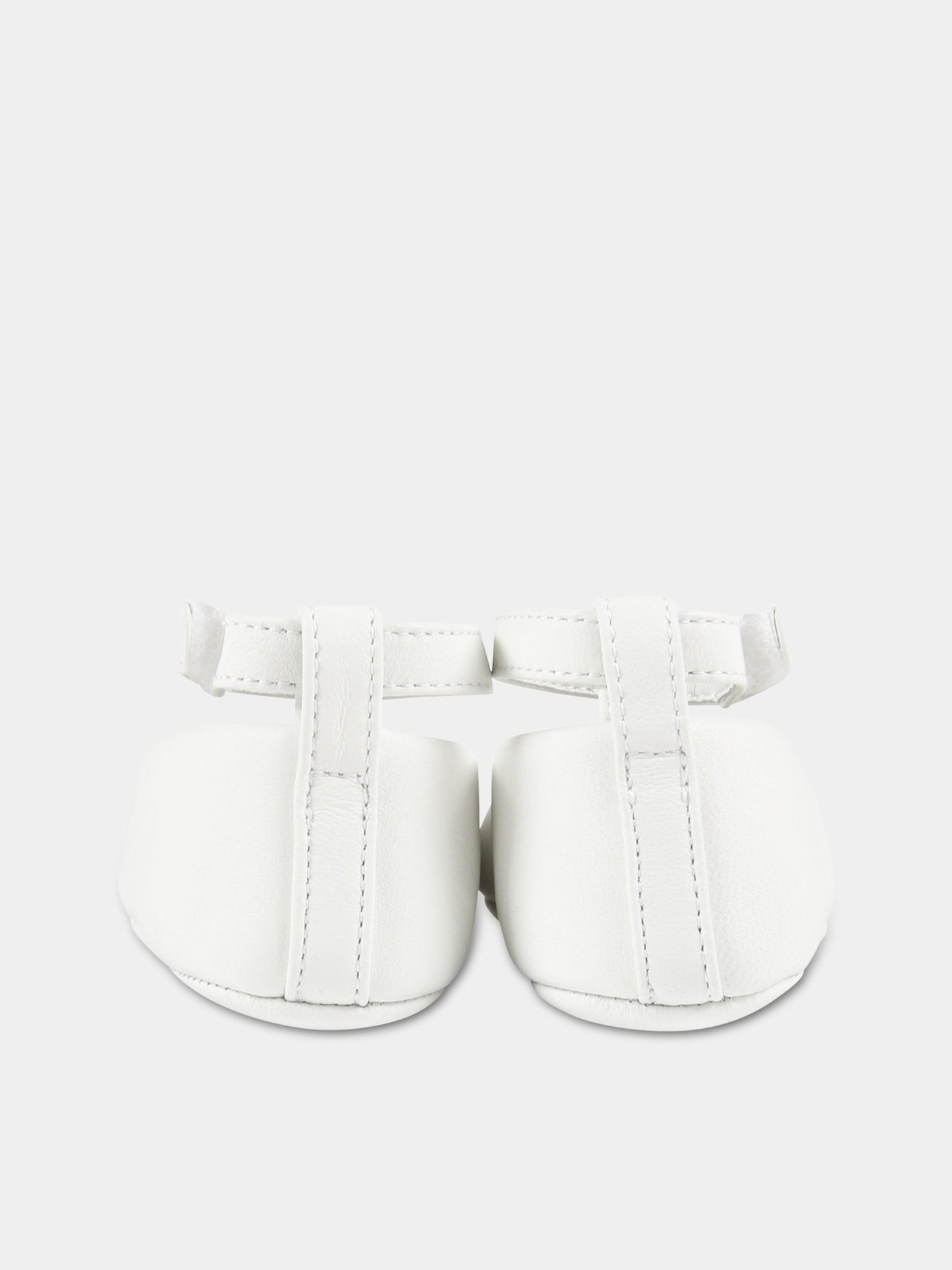 Ballerine bianche per neonata con logo,Dolce & Gabbana Kids,DK0065 A1293 80001