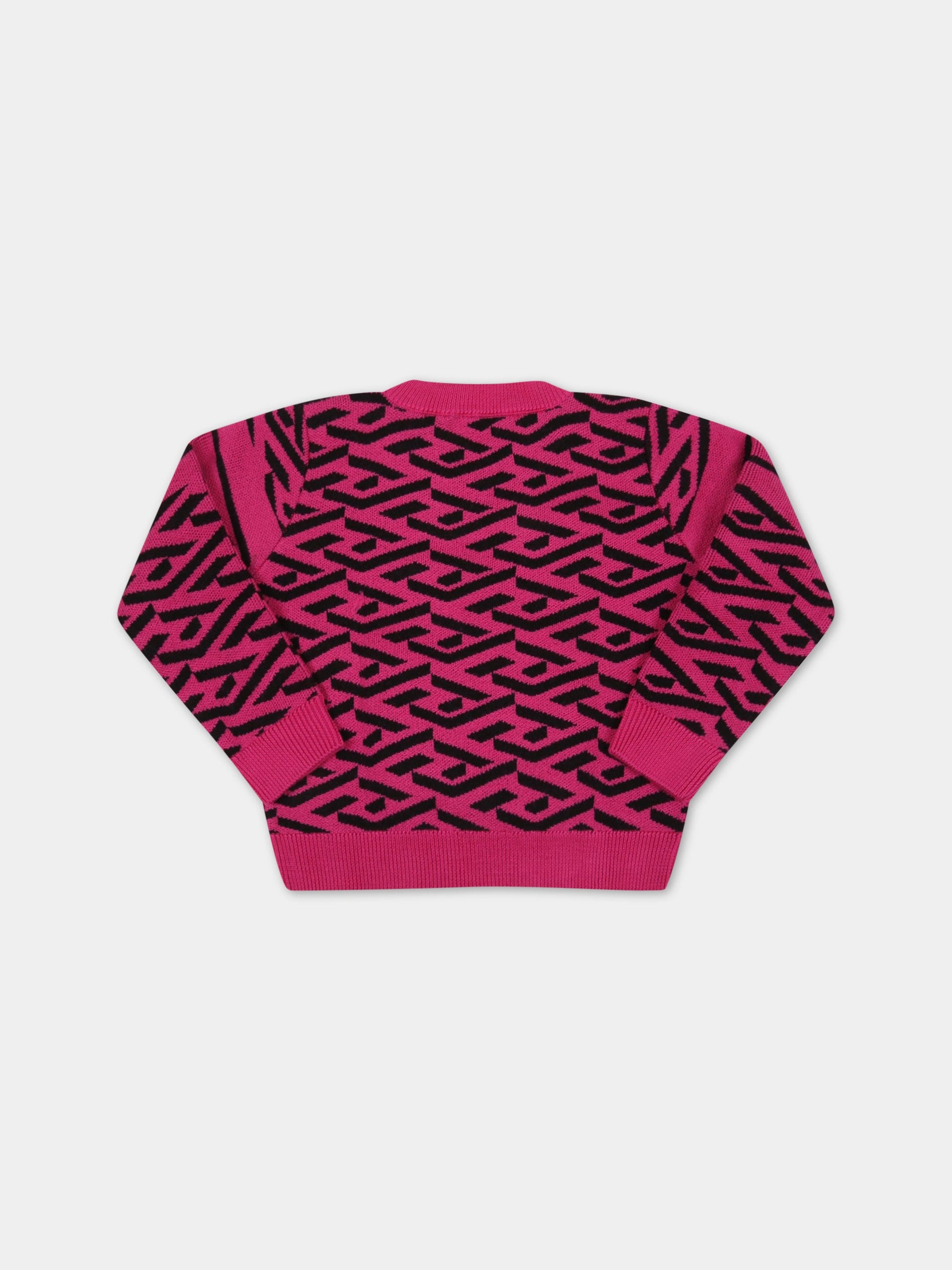 Maglione fucsia per neonata con Medusa,Versace,1003877 1A02098 2P350 AY6420