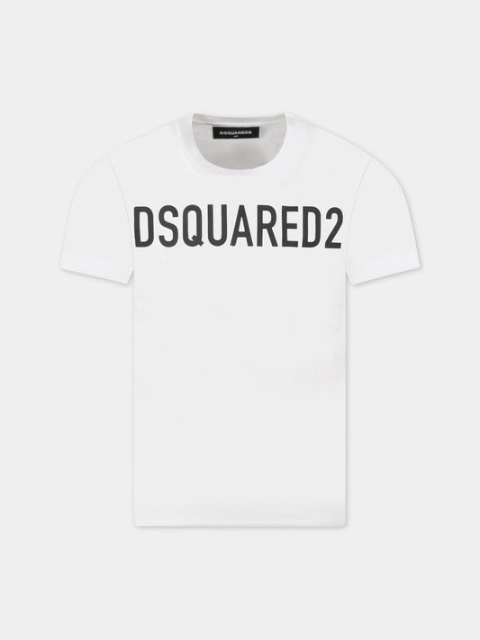 T-shirt bianca per bambini con logo,Dsquared2,DQ1328 D00MQ D2T857U DQ100