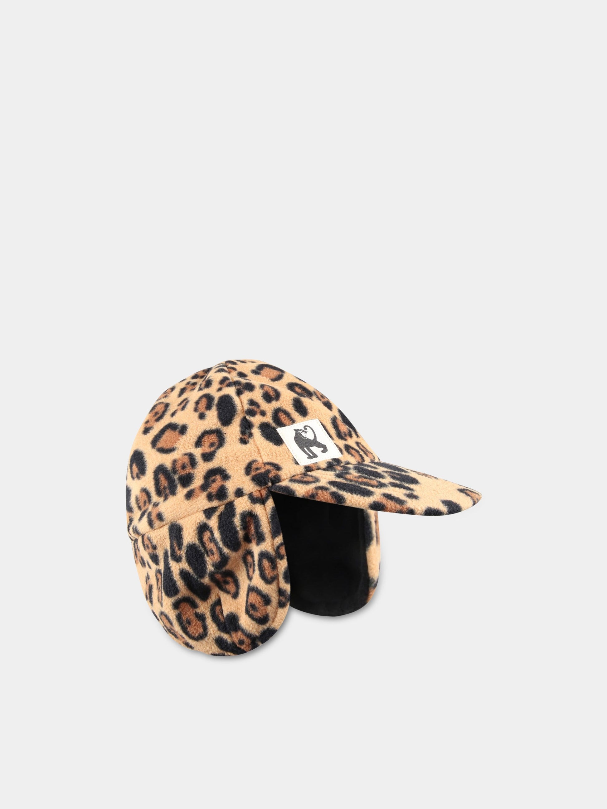 Cappello beige per bambini con stampa animalier,Mini Rodini,1000009413