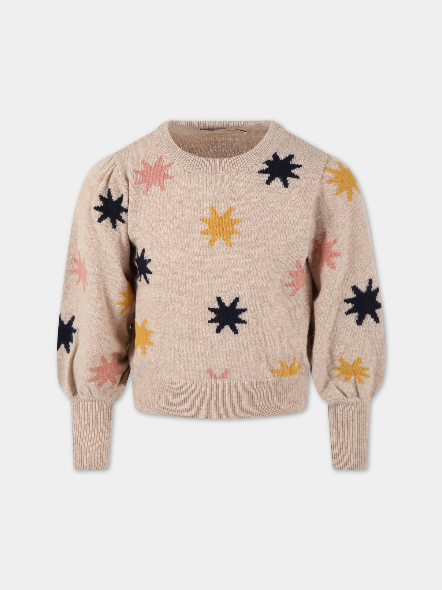 Maglione  Lena  per bambina con stelle colorate,The New Society,W22-K/KN04-LENA