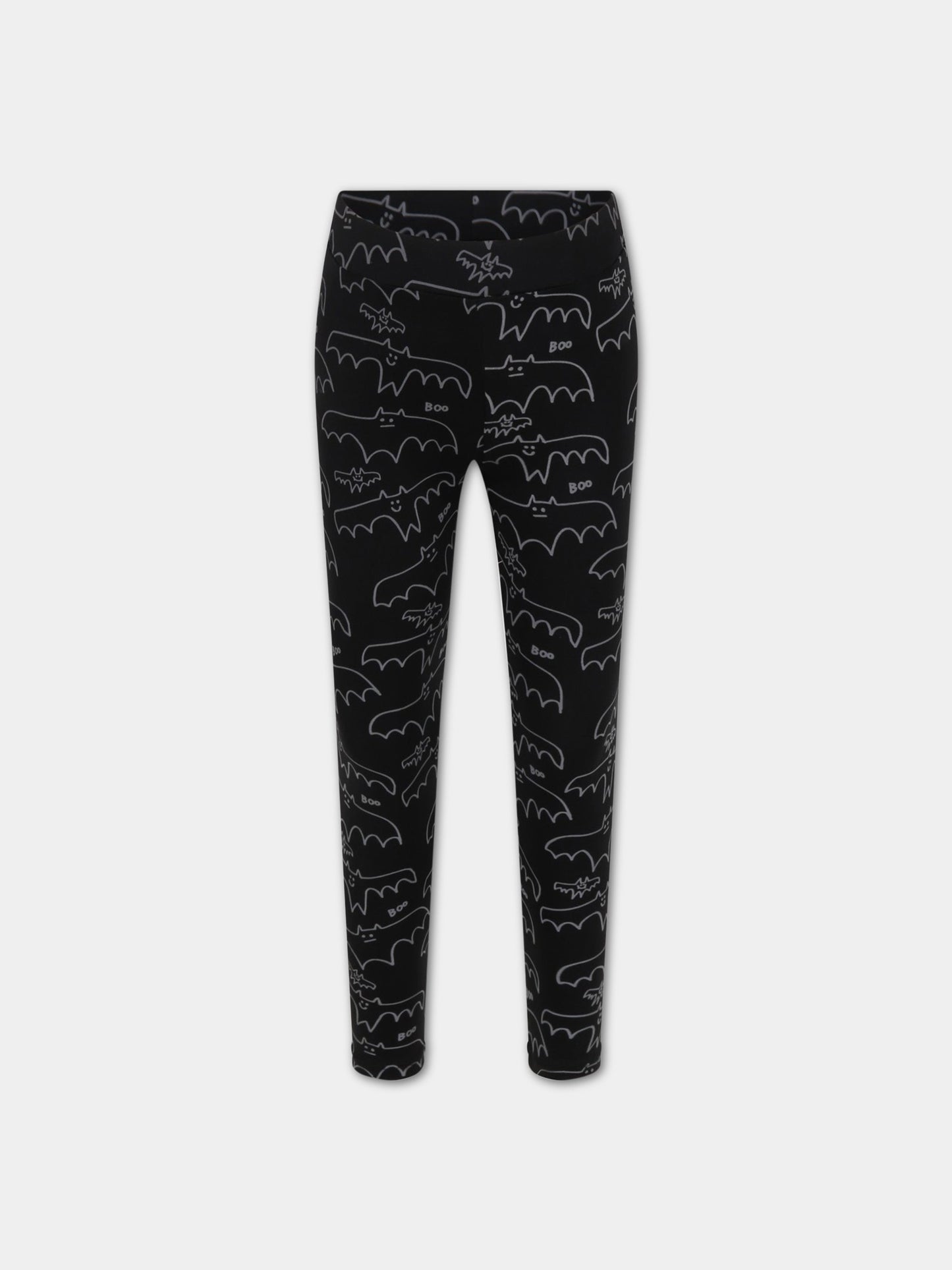 Leggings nero per bambina co pipistrelli,Stella Mccartney Kids,8R6C90 Z0751 930BC