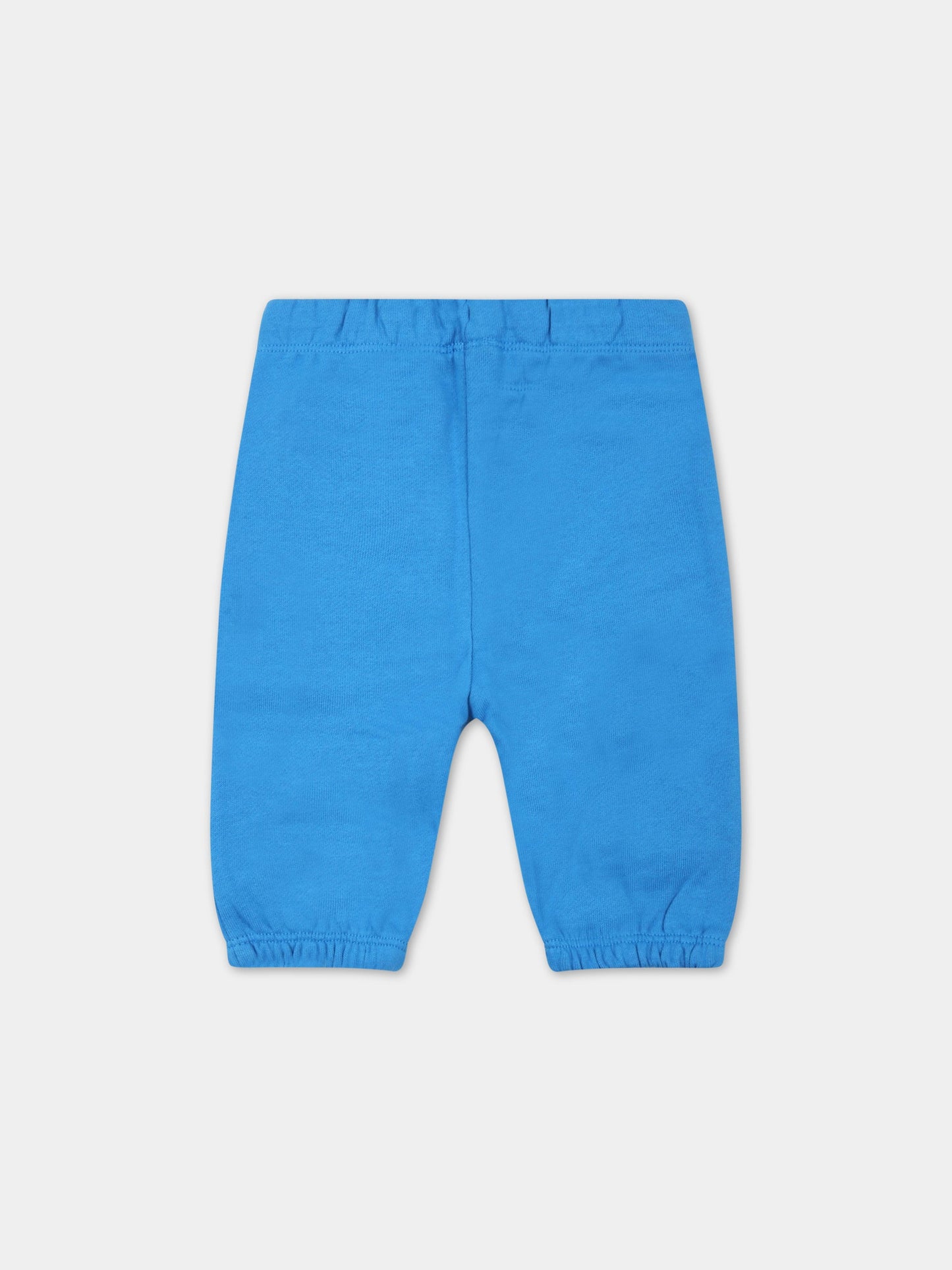 Pantaloni celesti da tuta per neonato con lumache,Stella Mccartney Kids,8R6530 Z0447 618