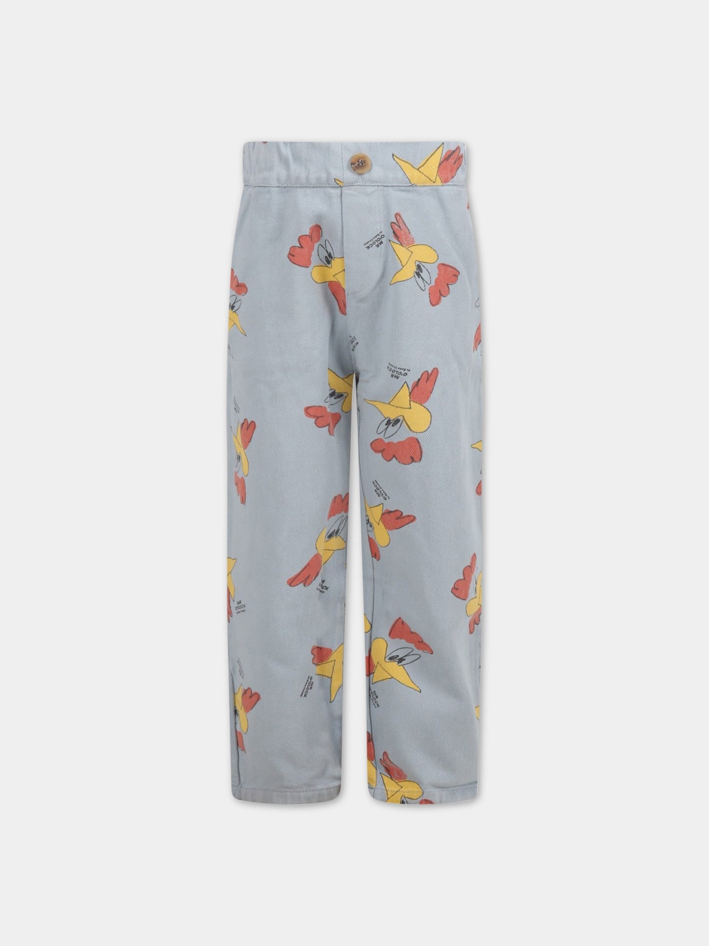 Pantaloni celesti per bambino con gallo,Bobo Choses,222AC075