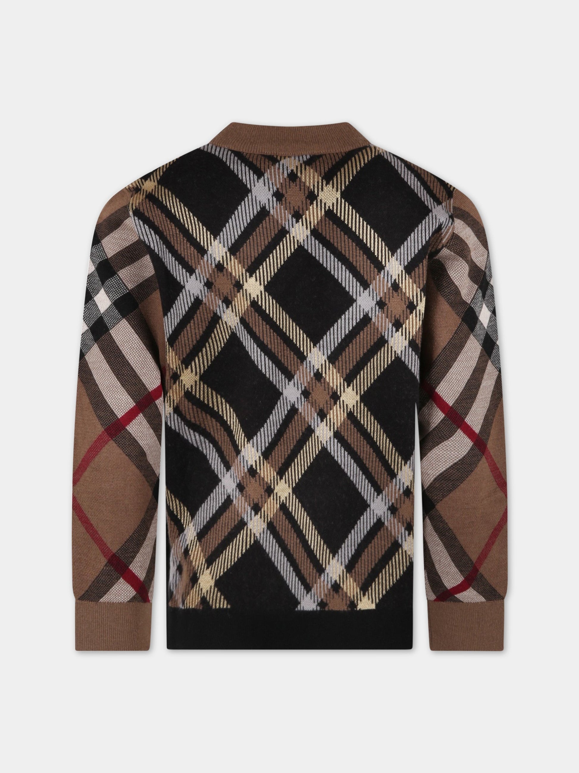 Maglione multicolor per bambino con check,Burberry Kids,8053765