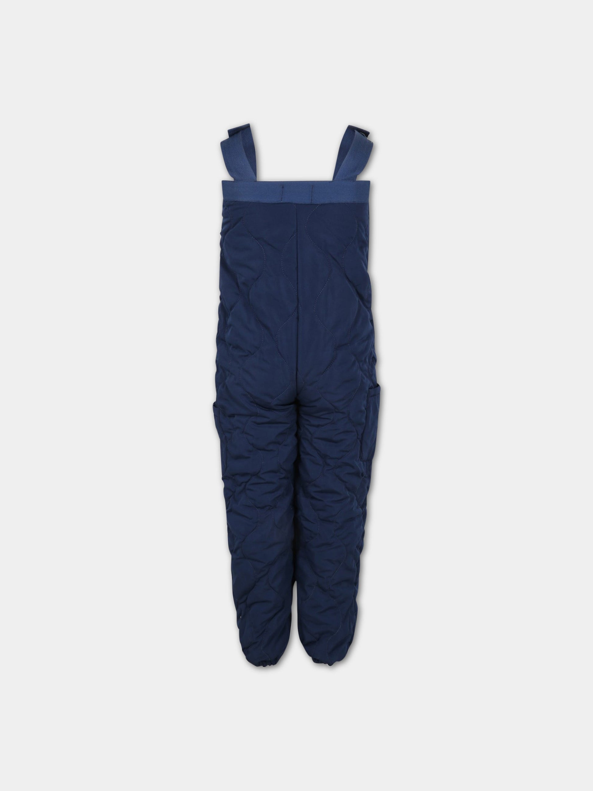 Salopette blu per bambini con logo,Wander & Wonder,A12207 NAVY