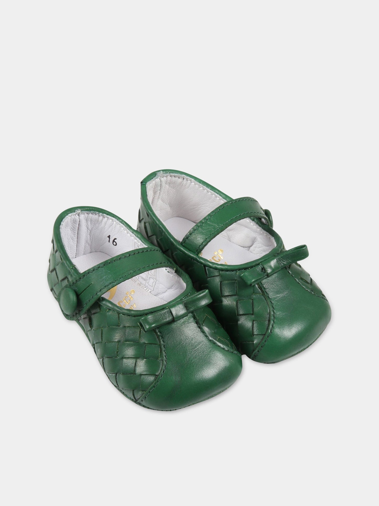 Ballerine verdi per neonata,Gallucci Kids,C00036AM VERDE