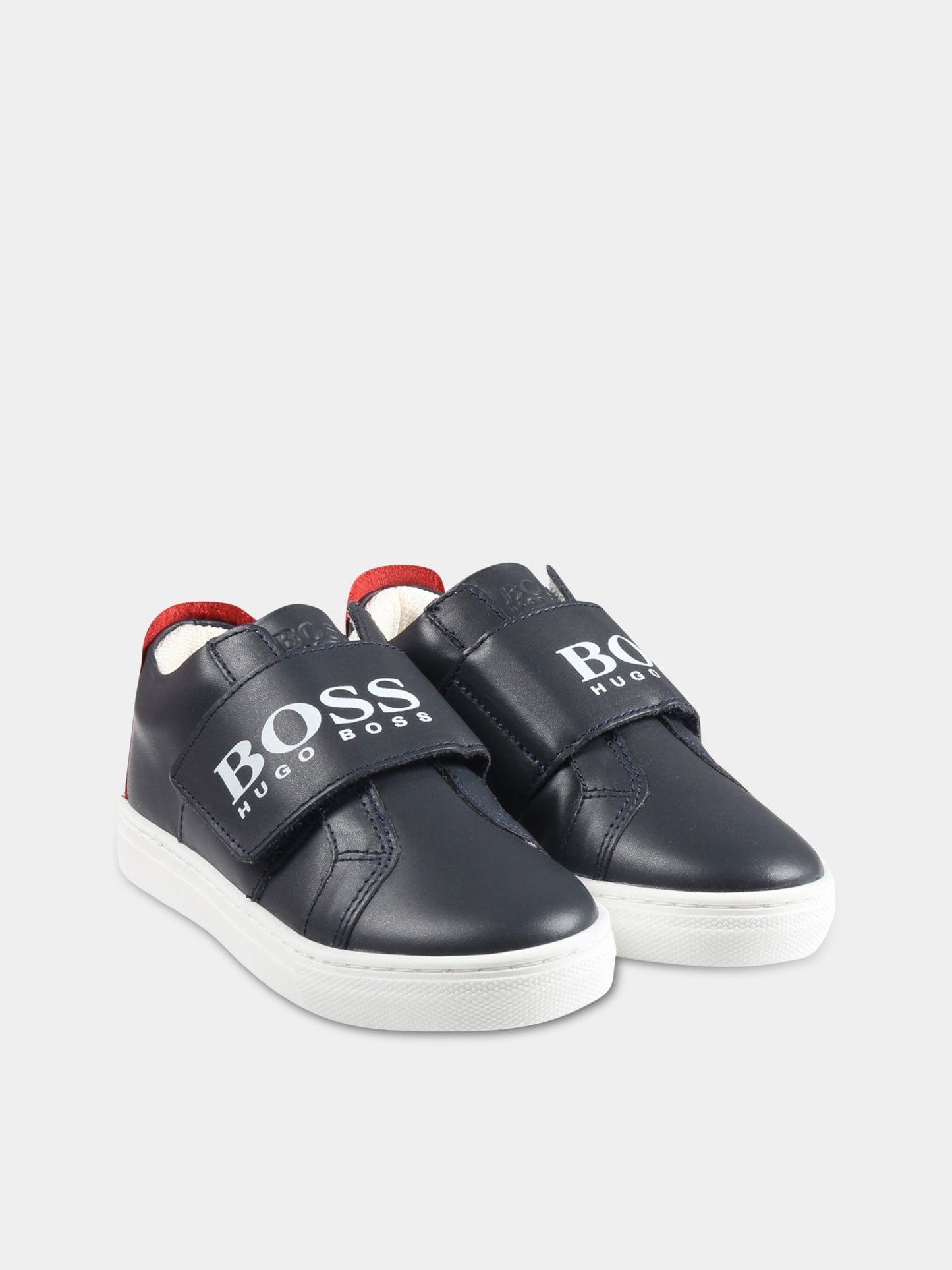 Sneakers blu per bambino con logo,Hugo Boss,J09158 849