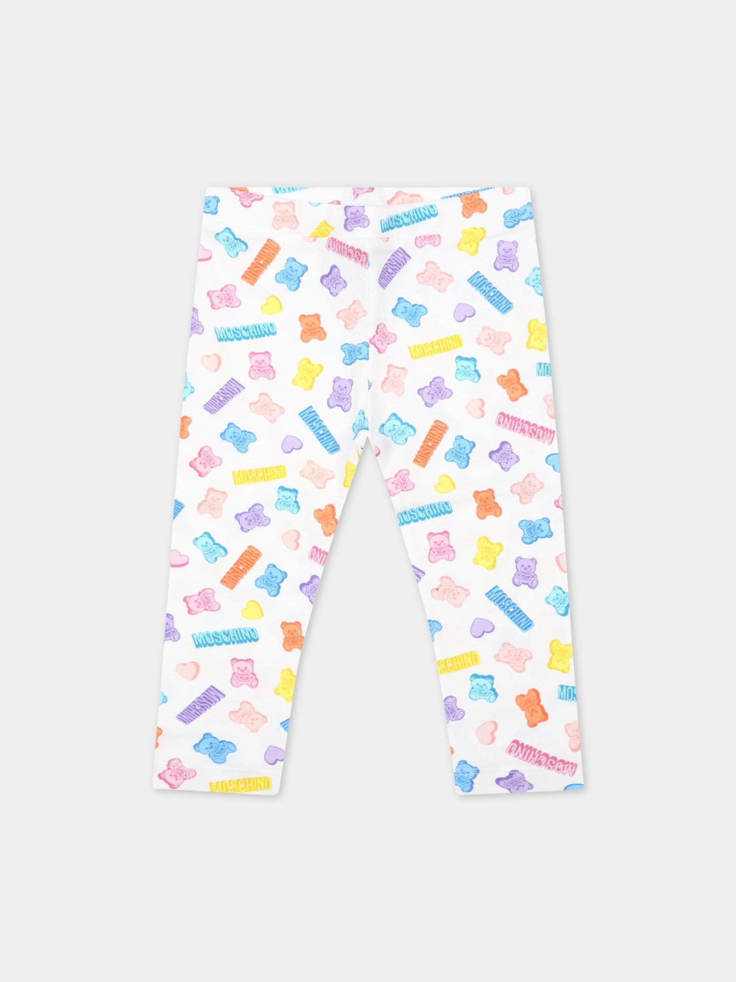 Completo multicolor per neonata con logo viola,Moschino Kids,MDG00L LBB92 10101