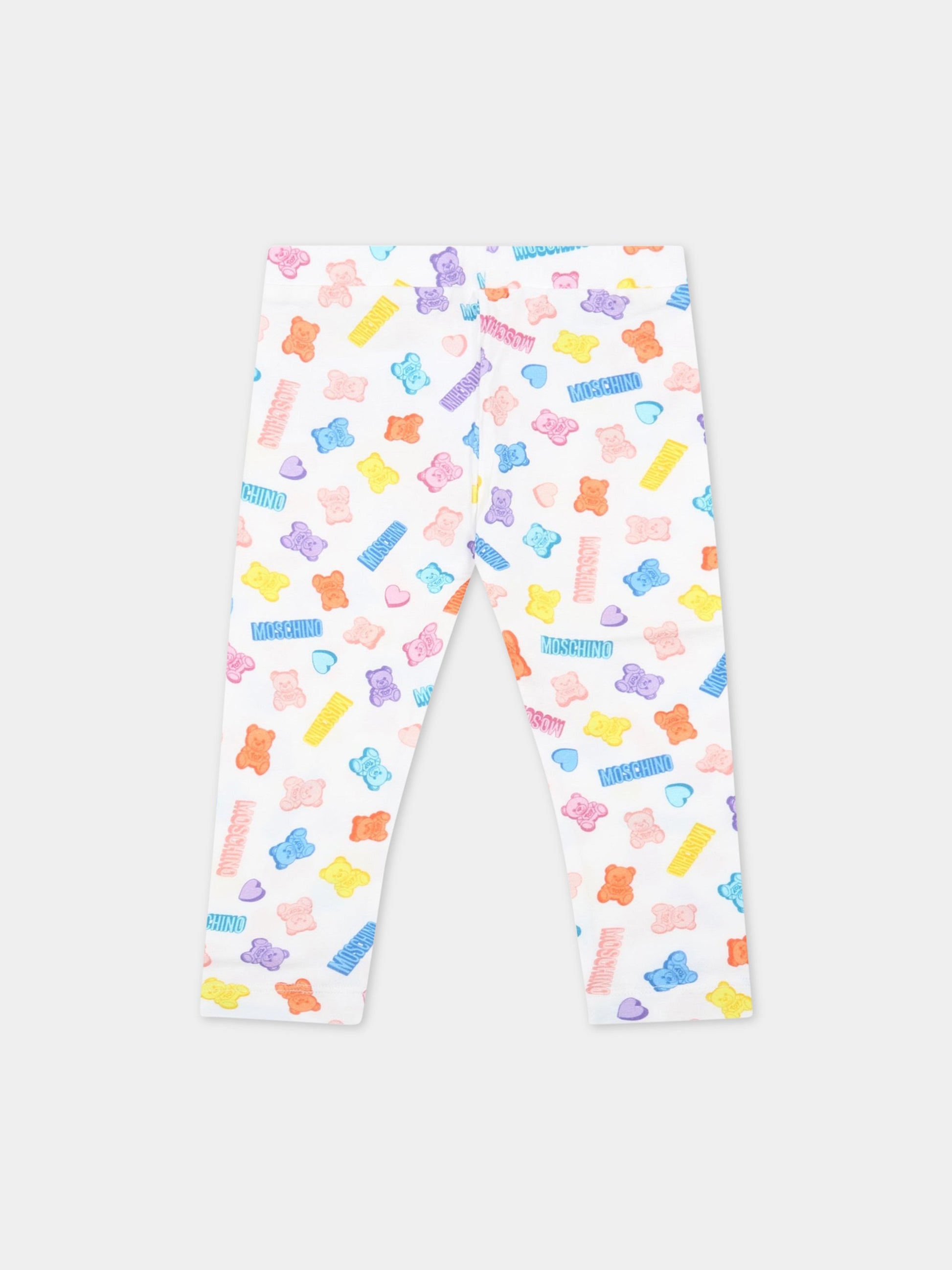 Completo multicolor per neonata con logo viola,Moschino Kids,MDG00L LBB92 10101